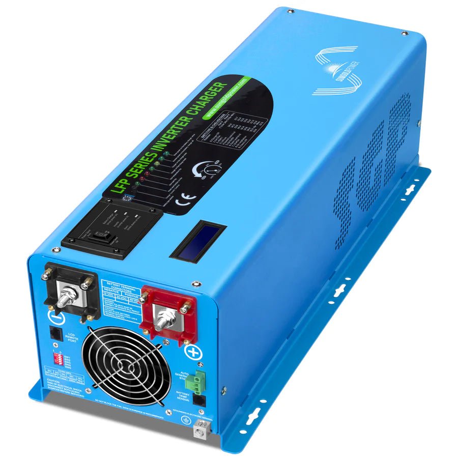 SunGoldPower 4000W 24V Pure Sine Wave Inverter with Charger - Split Phase Power Converter for RVs, Solar Systems & Off-Grid Living