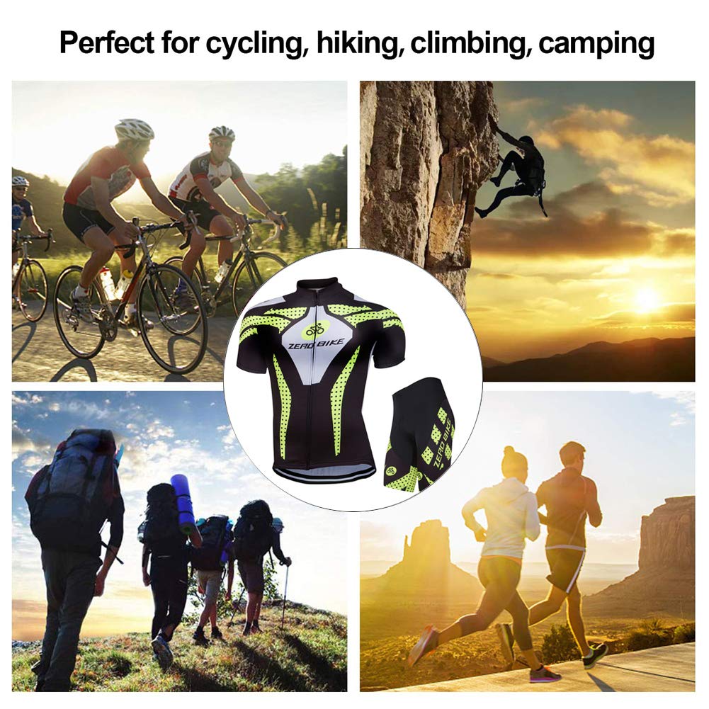 Men's Cycling Jersey Set - Short Sleeve Breathable Quick Dry MTB Bike Shirt with 3D Padded Bicycle Shorts for Mountain & Road Biking | Comfortable Workout & Outdoor Sports Gear