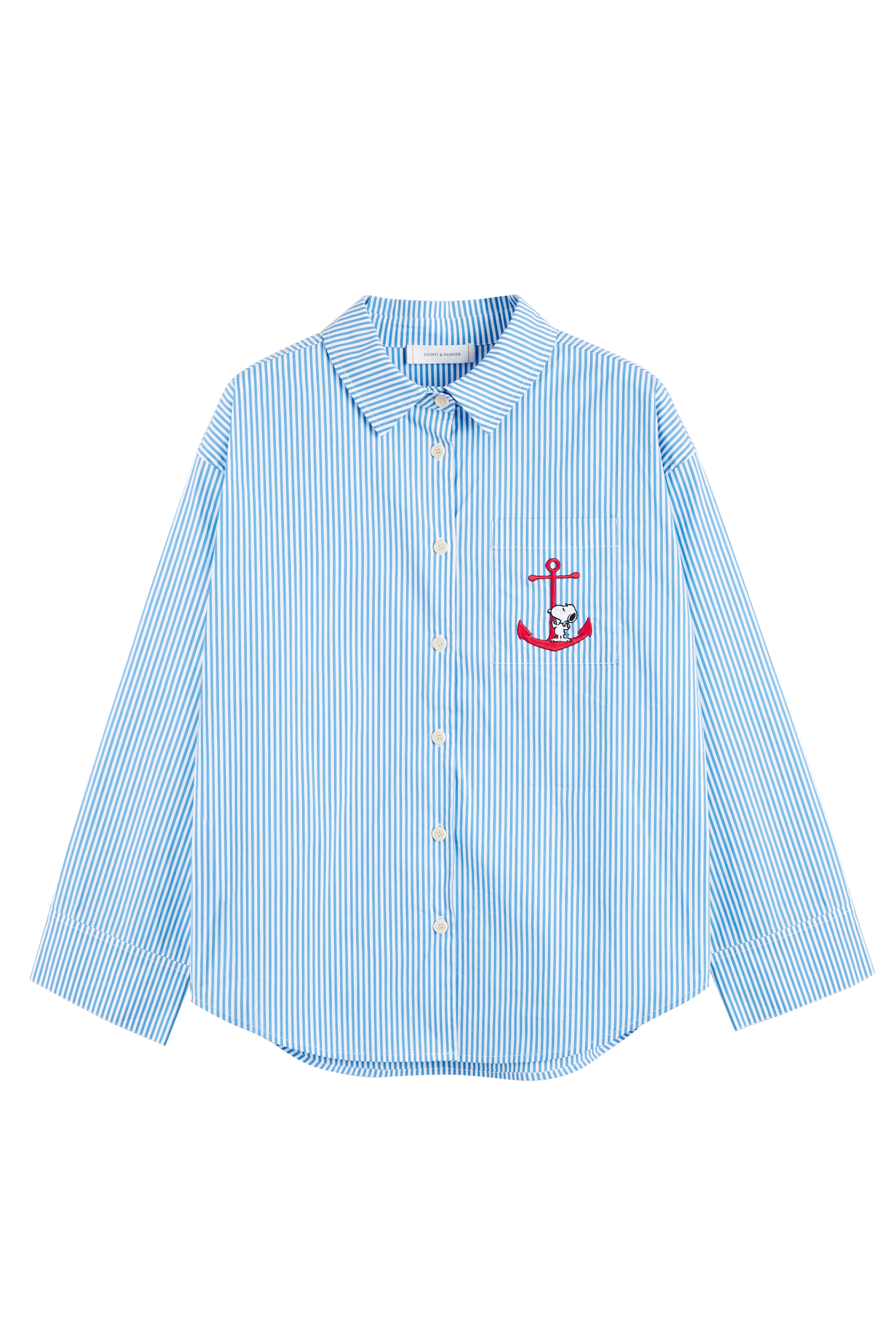 Blue Cotton Snoopy Anchor Matching Set - Cute Cartoon Print Outfit for Women - Perfect for Casual Wear, Beach Vacation & Summer Outings