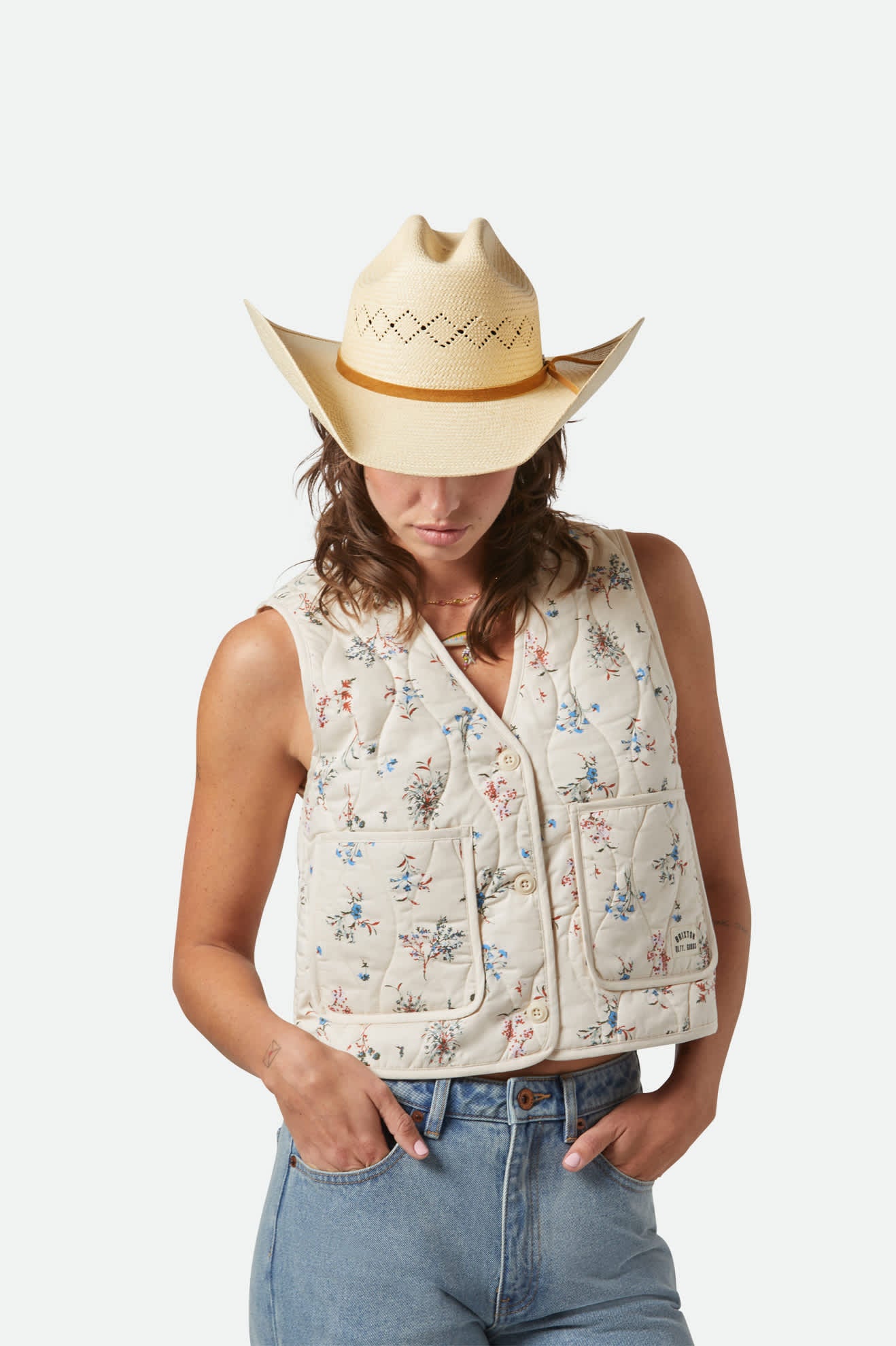 Laredo Panama Straw Cowboy Hat for Women - Catalina Sand - Perfect for Summer, Beach, Outdoor & Western Fashion