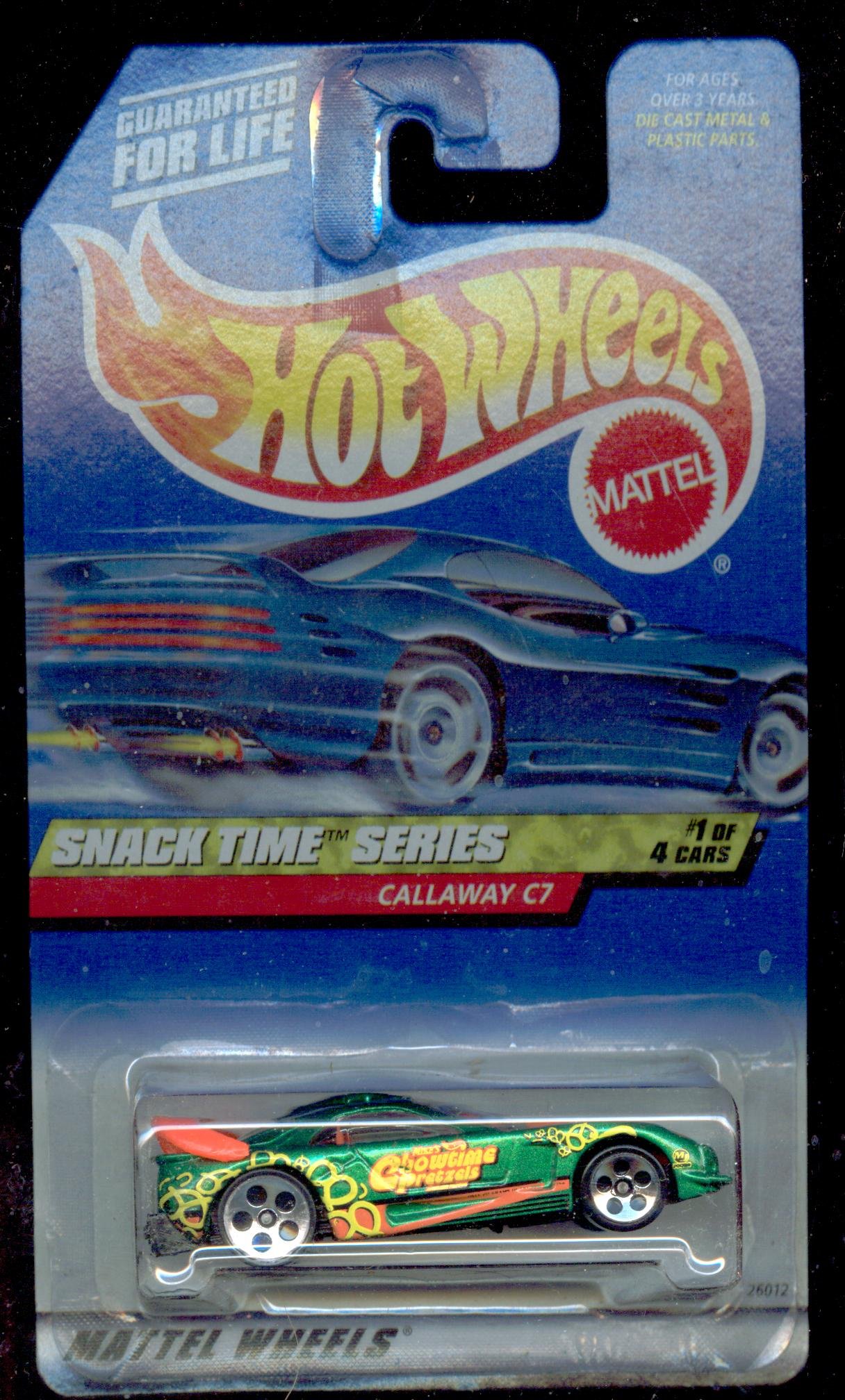 Hot Wheels 2000-013 Snack Time Series 1 of 4 Callaway C7 Diecast Car with 5 Hole Wheels 1:64 Scale - Perfect for Collectors, Kids Play, and Racing Enthusiasts