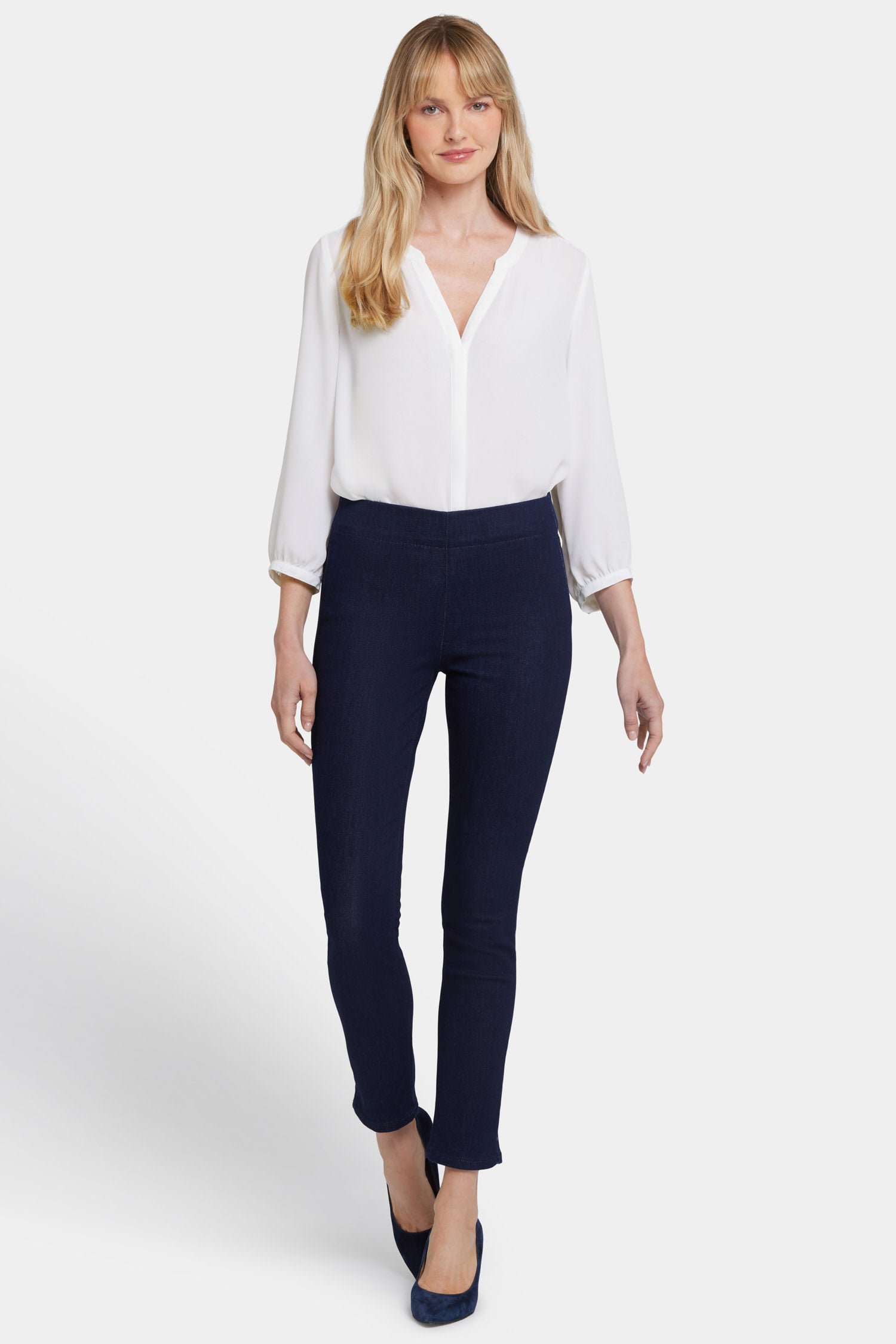 Alina Skinny Ankle Pull On Jeans for Women - Stretch Denim Pants with Rinse Wash | Perfect for Casual Wear, Office & Date Nights
