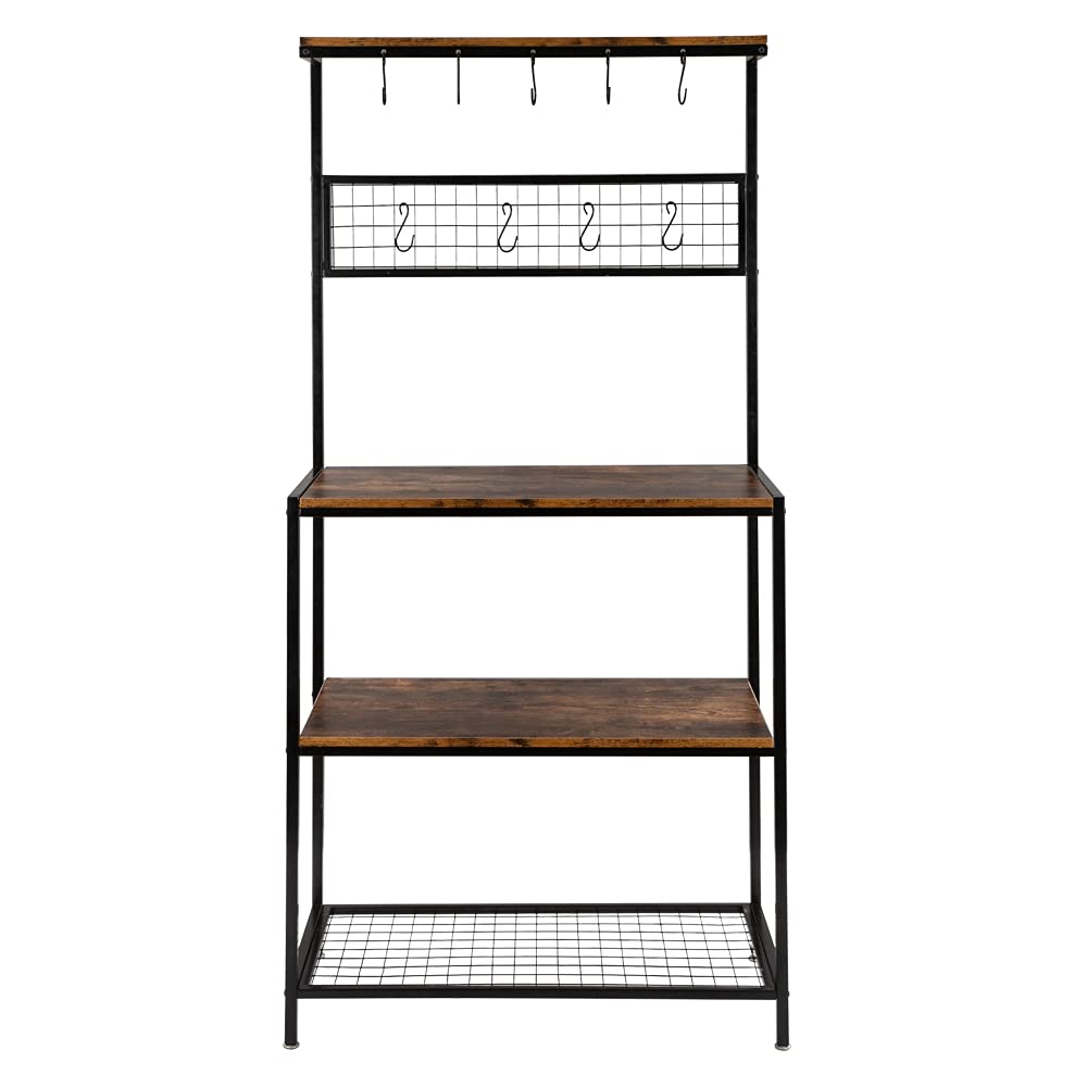Vintage Kitchen Baker's Rack - Rustic Metal Storage Shelf for Baking Supplies, Spices & Cookware | Perfect for Farmhouse, Cottage & Small Kitchen Organization