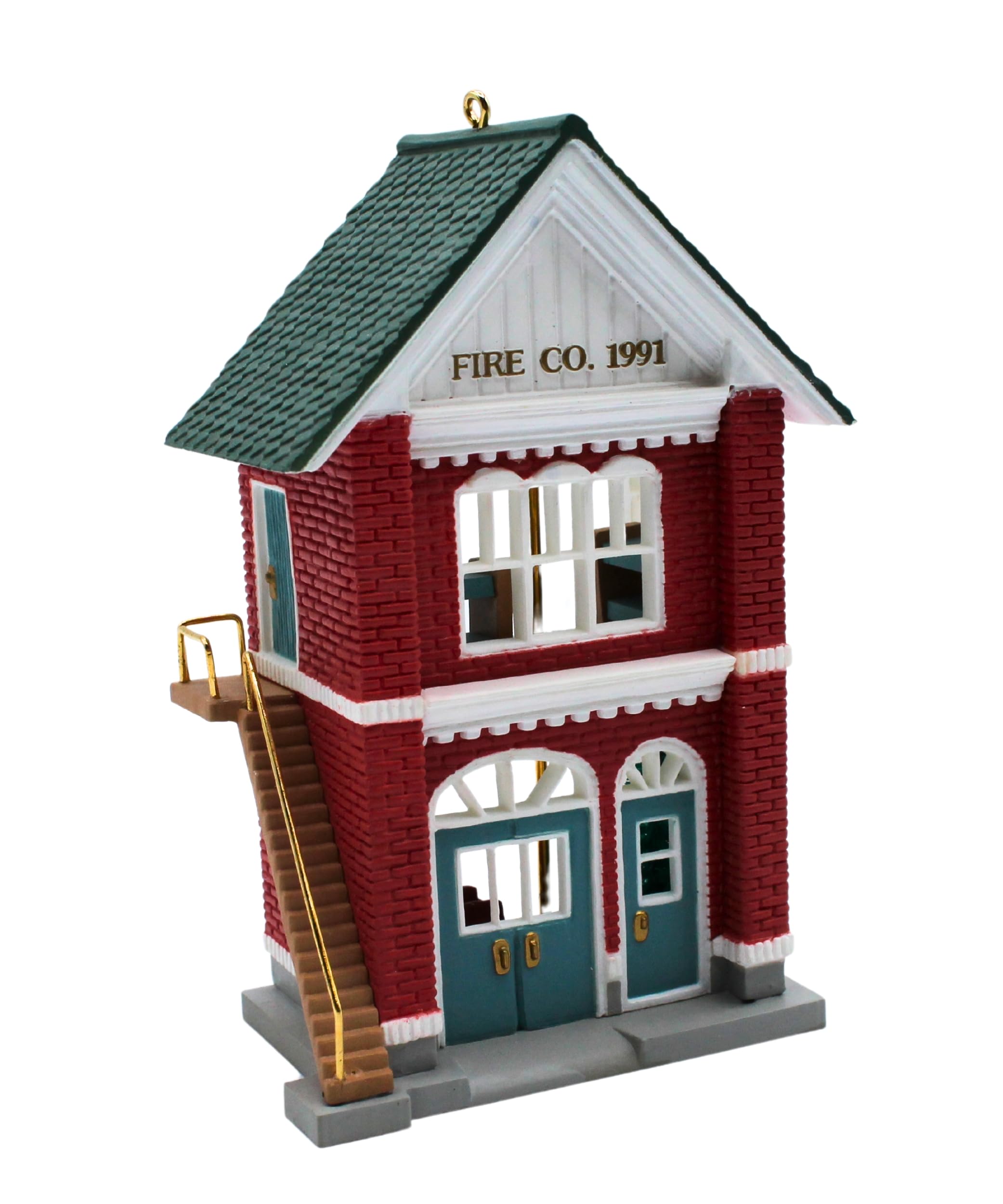 Hallmark Fire Station Nostalgic Houses & Shops Series 8th Edition 1991 Christmas Ornament QX4139 - Perfect for Holiday Decor, Tree Trimming & Collectors Gift