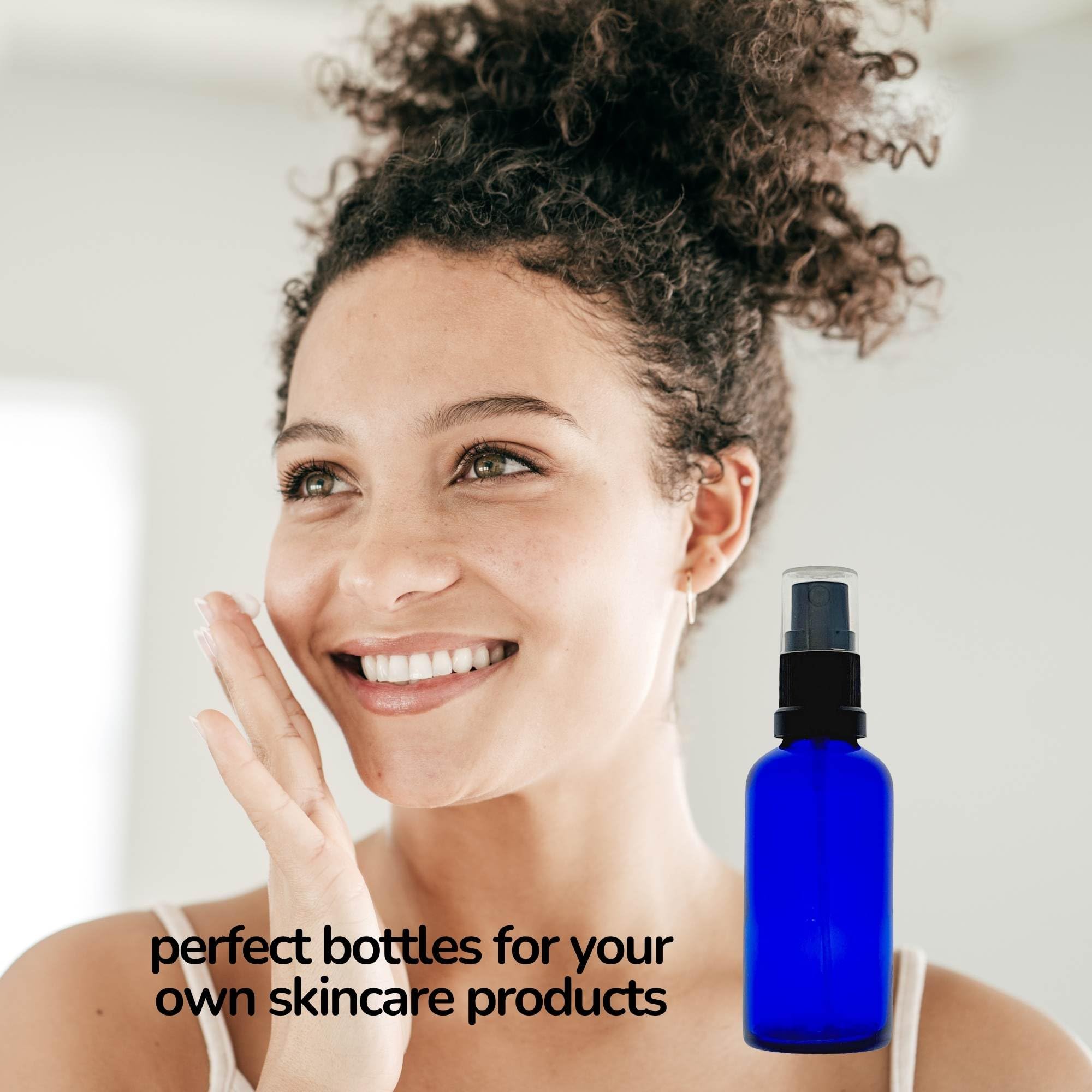 Premium 30ml Blue Glass Spray Bottles - Set of 5 - Essential Oil Diffuser, Perfume Atomizer, DIY Skincare & Hair Mist - Perfect for Travel, Home Spa, Gifting & Aromatherapy - BPA-Free, Leak-Proof Design