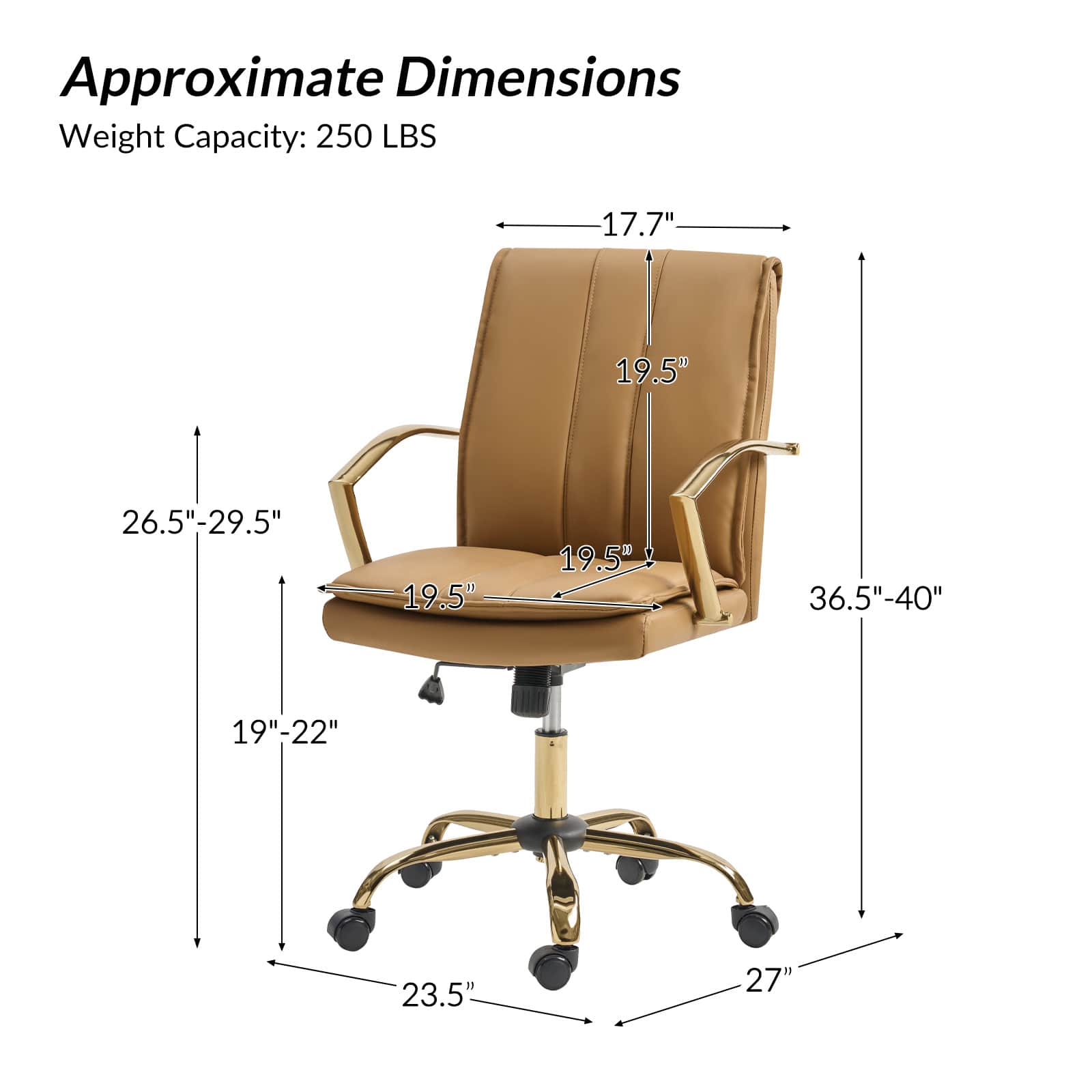 Roberto PU Leather Rocking Office Chair - Ergonomic Desk Chair with Adjustable Height & Swivel Base for Home Office, Gaming, and Workspace Comfort