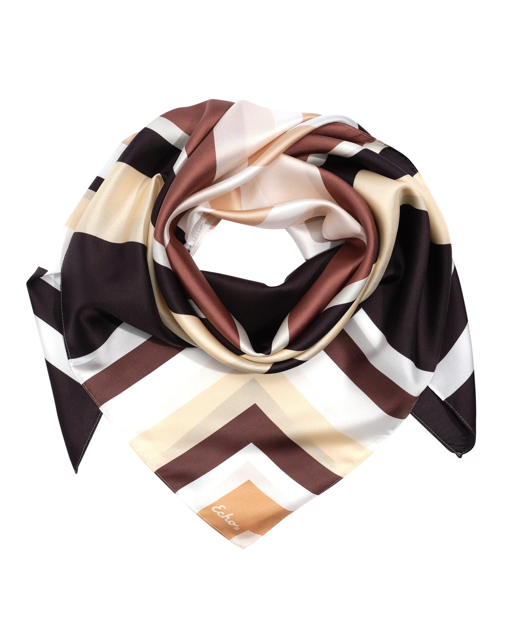 Island Tile Silk Square Scarf - Lightweight & Elegant Fashion Accessory for Women - Perfect for Beach, Travel, and Everyday Wear