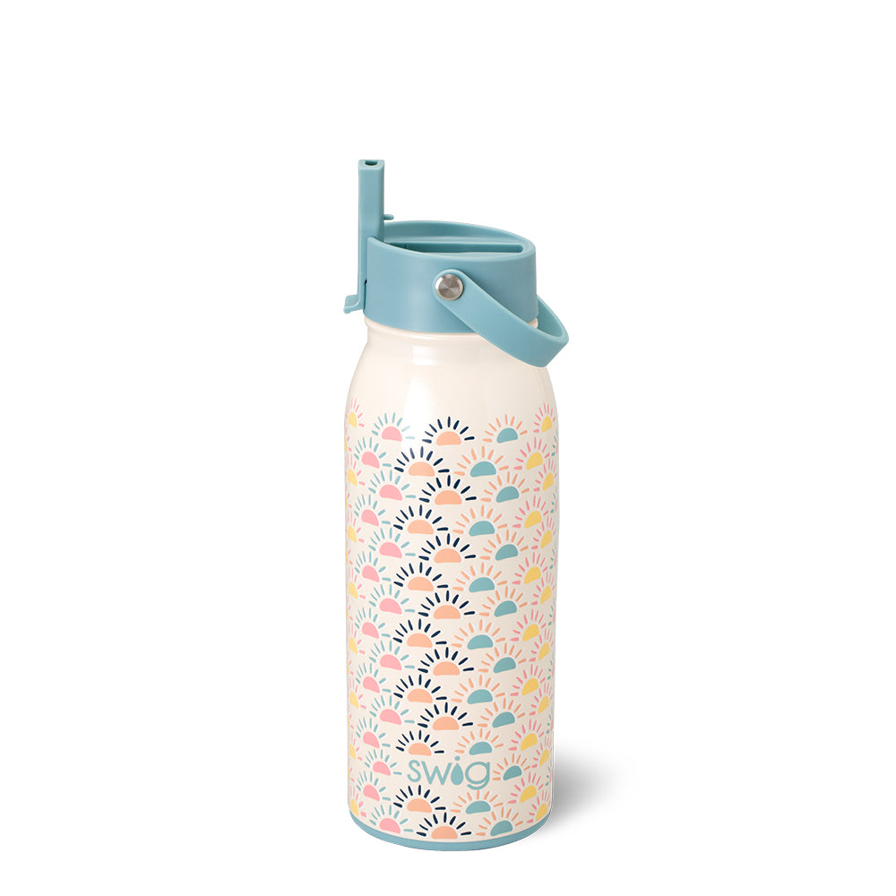 Sun Chaser Flip + Sip Insulated Water Bottle 36oz - Leak Proof Stainless Steel Vacuum Flask for Hiking, Gym & Outdoor Activities