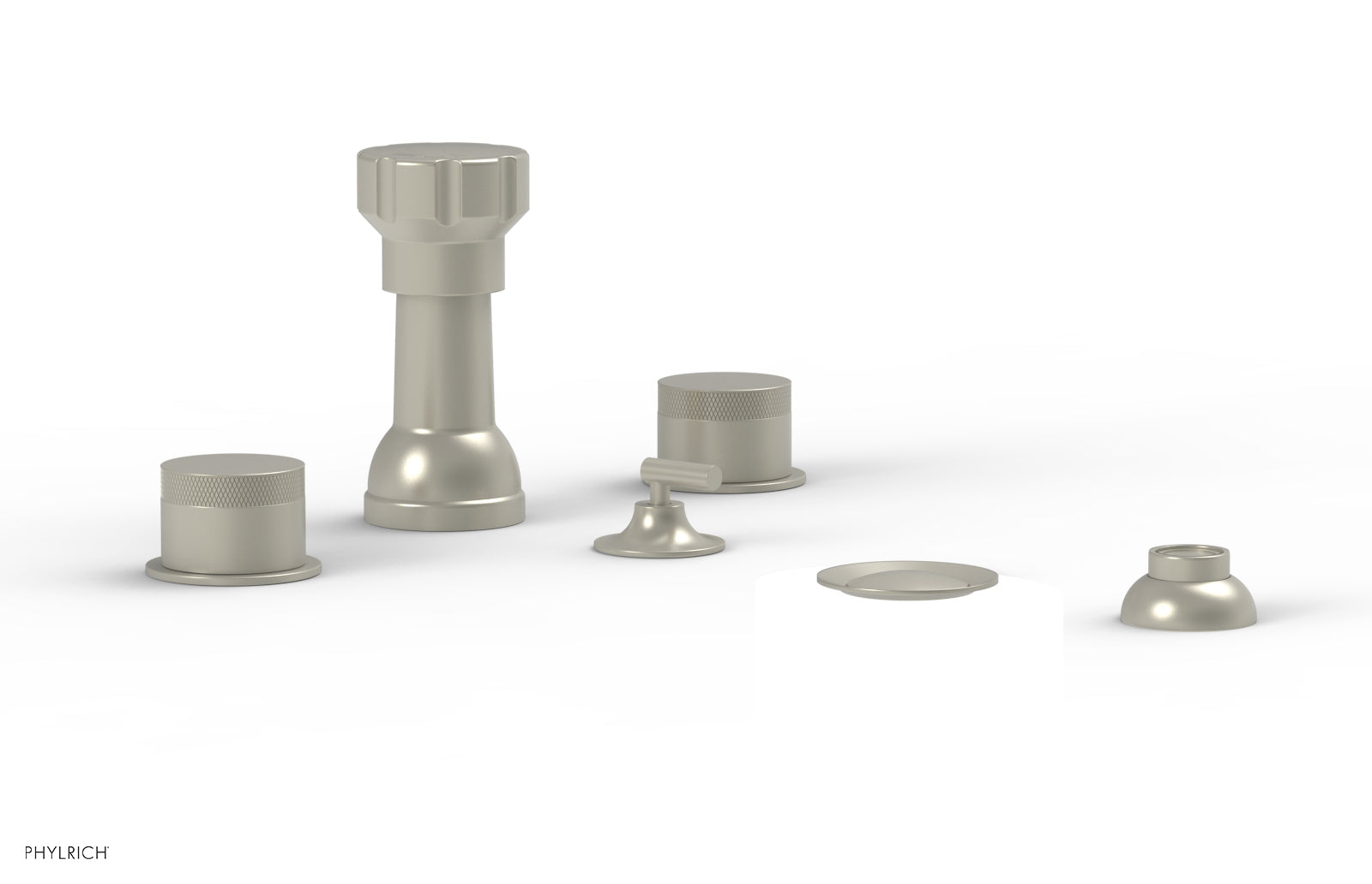BASIC II Four Hole Bidet Set with Knurled Handles - 230 60 - Perfect for Modern Bathroom Upgrades & Hygienic Personal Care