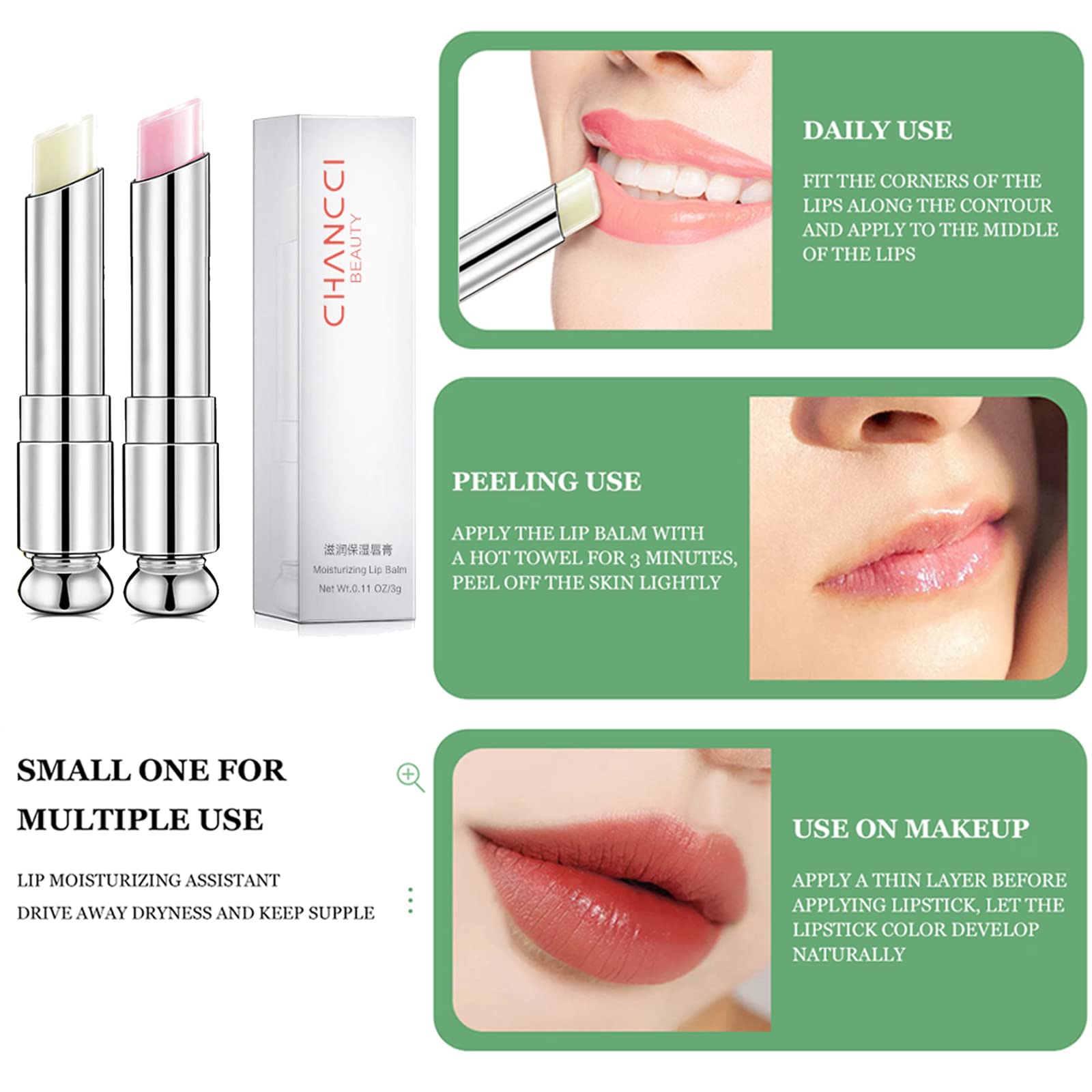 MEITREND Natural Lip Balm & Lip Oil - 24H Moisturizing Lip Care with Natural Oils for Hydration & Repair | Perfect Gift for Teen Girls | Strawberry Scented Colorless | Great for Daily Use, Dry Lips & Makeup Prep