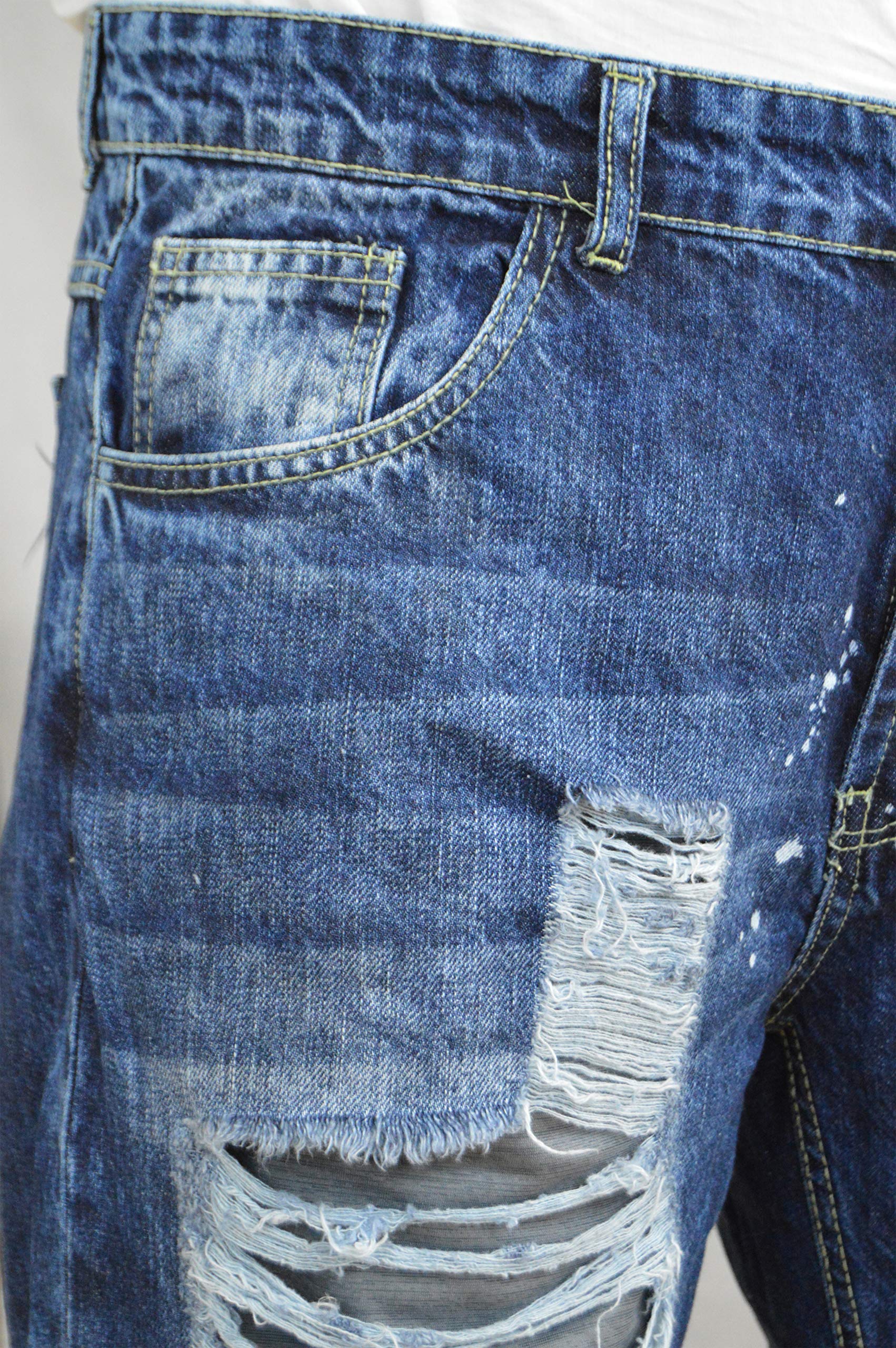 **Men's Distressed Ripped Denim Shorts - Classic Straight Fit Jean Shorts for Summer | Casual Wear, Beach Outings & Street Style**