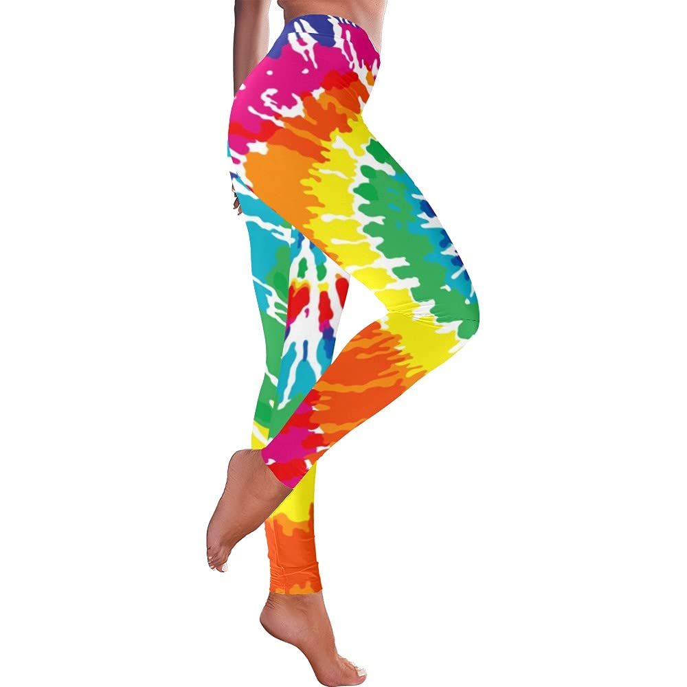 Artsadd Women's High Waisted Cow Print Yoga Pants - 7/8 Length Capri Leggings with Tummy Control & Compression for Running, Workout & Lounge Wear