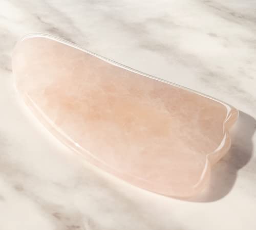 100% Natural Rose Quartz Gua Sha Massage Tool for Face, Eyes, Neck & Body - Muscle Relaxation, Facial Beauty & Skincare - Lymphatic Drainage & Scraping Therapy - Perfect for Home Spa, Self-Care & Wellness Routine