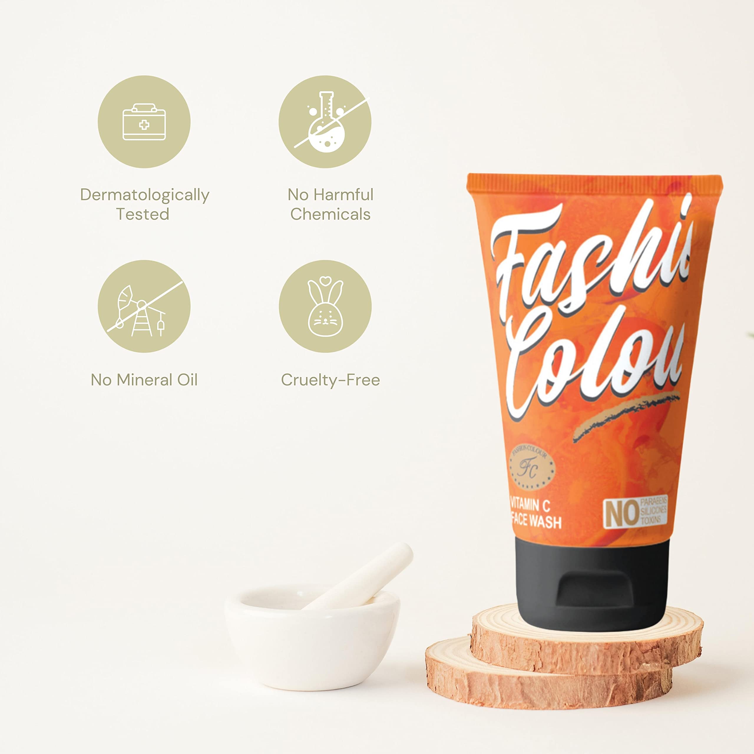 Vitamin C Face Wash with Lemon & Orange Extracts for Skin Radiance & Cell Regeneration - Brightening Cleanser for Glowing Skin (130g) | Perfect for Morning Routine & Acne-Prone Skin Care