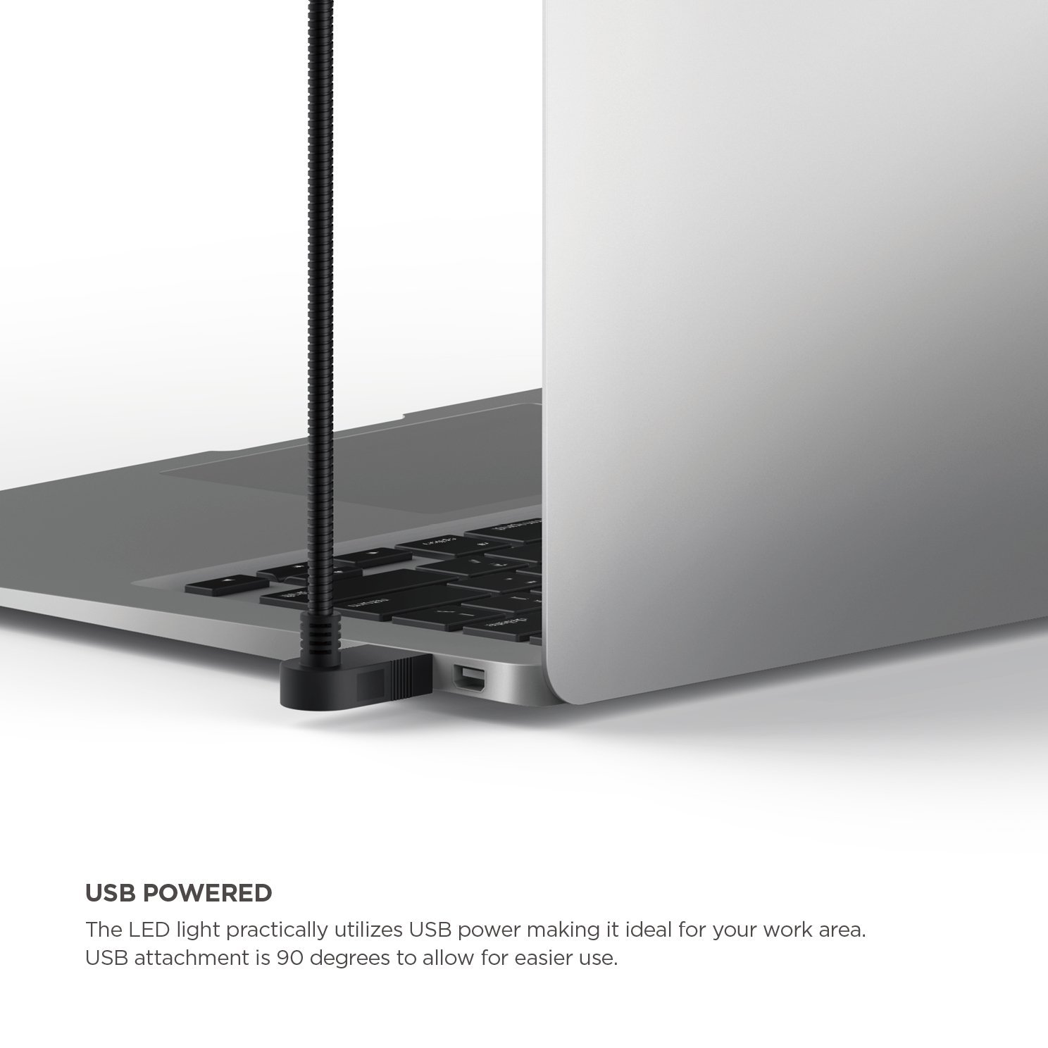 elago Flexible USB LED Desk Lamp - Adjustable Gooseneck Light for Laptop, Computer, Office, Reading & Night Light (Ideal for Home Office, Study, Gaming Setup & Bedside Lighting)