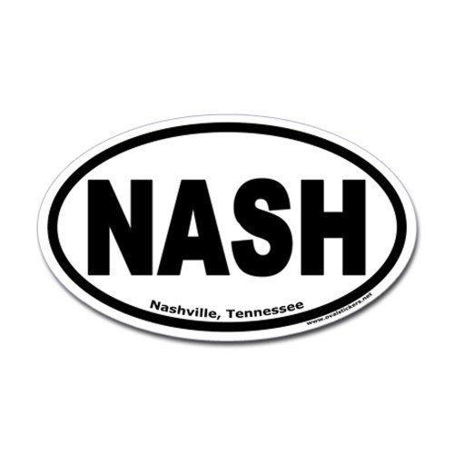 Nashville Tennessee Oval Car Bumper Sticker - Decorative Vinyl Decal for Cars, Laptops, Windows | Perfect for Travel Lovers & City Pride