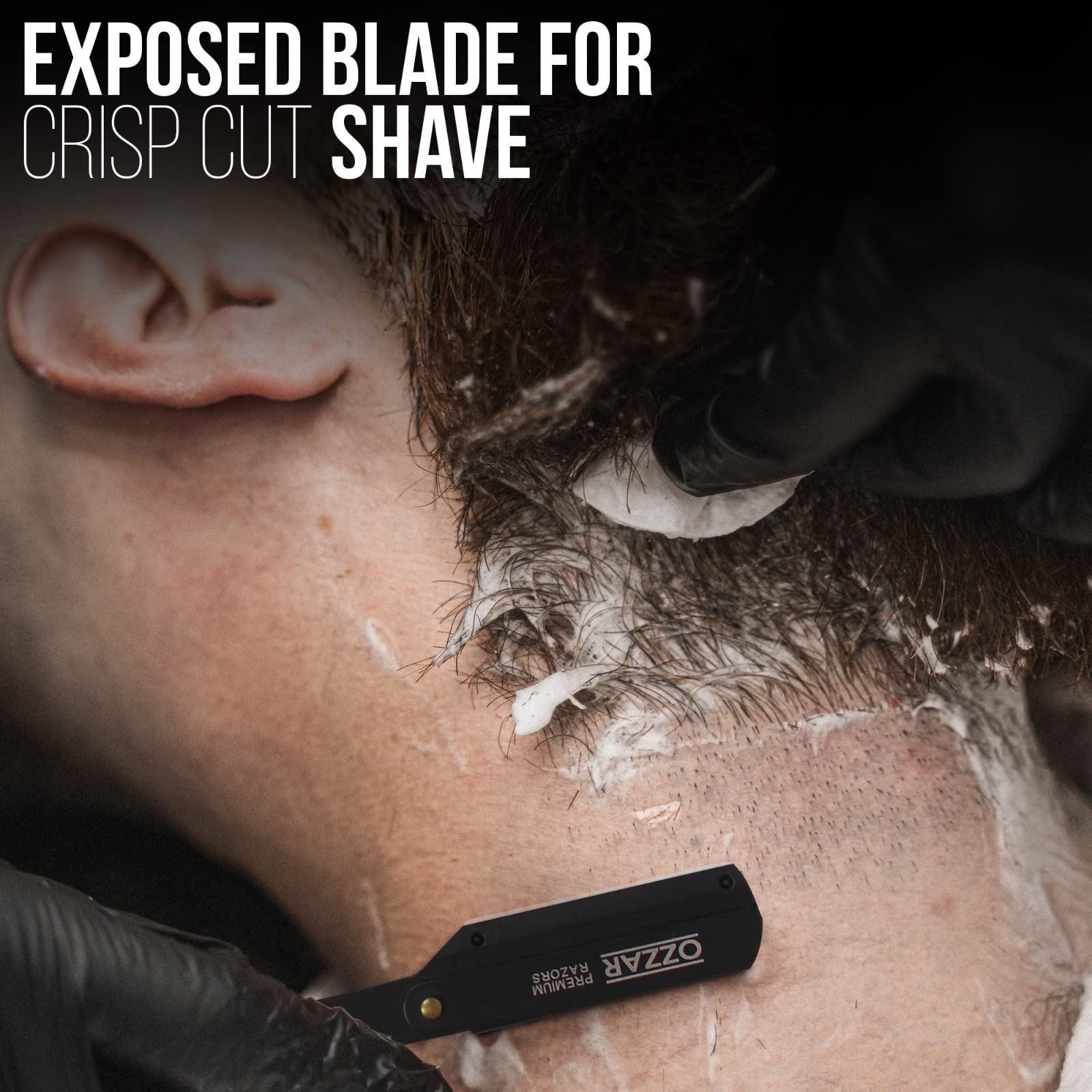 Professional Barber Straight Edge Razor - 100% Stainless Steel Shaving Razor with 10 Derby Premium Blades - Barber Approved Men's Straight Razor for Precision Shaving & Grooming - Perfect for Home Use, Barbershops & Gift Giving (Manhattan)
