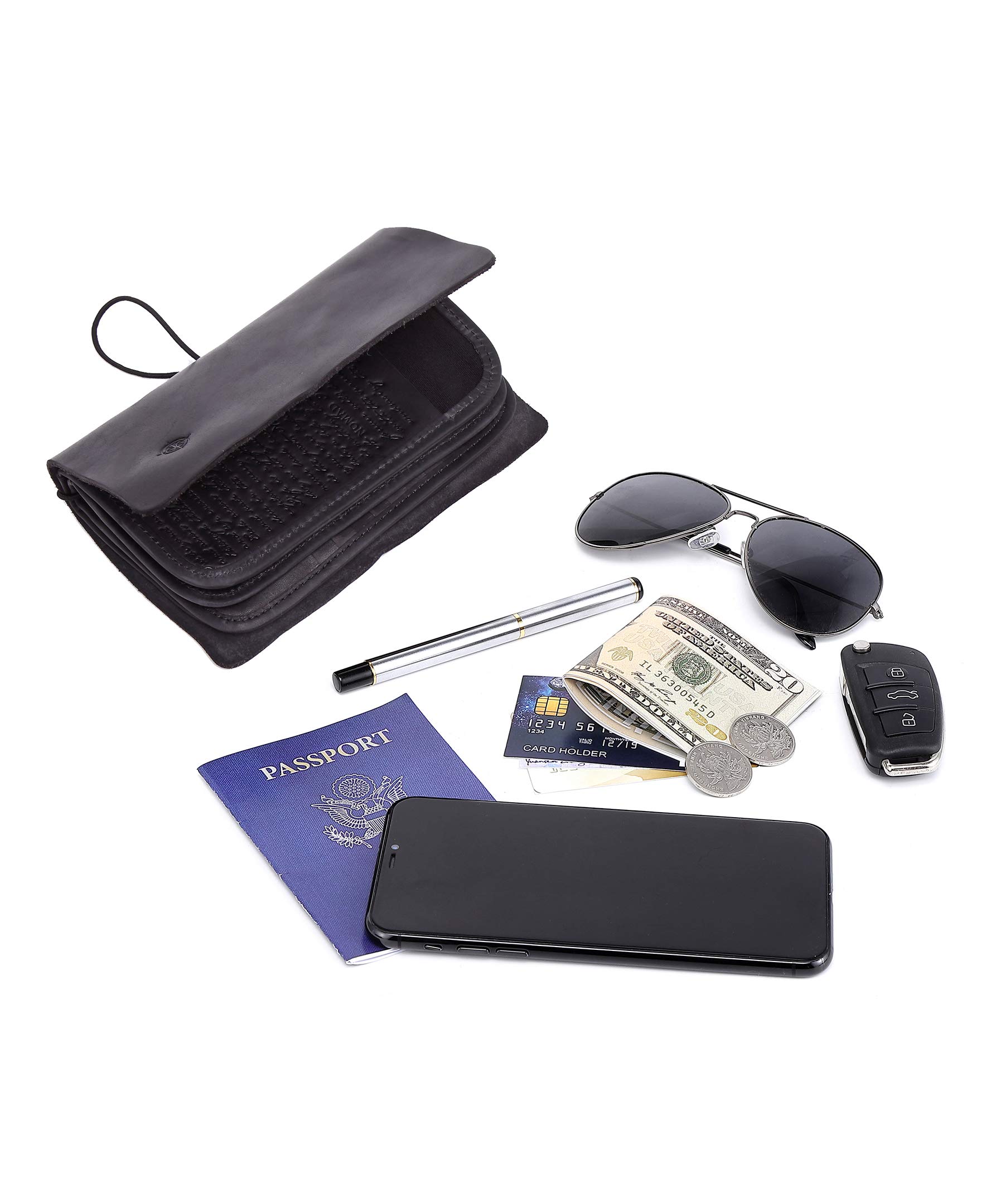 Genuine Leather Travel Wallet for Women - RFID Blocking Passport Holder & Organizer Clutch | Perfect for Airplane, Business Trips & Everyday Use