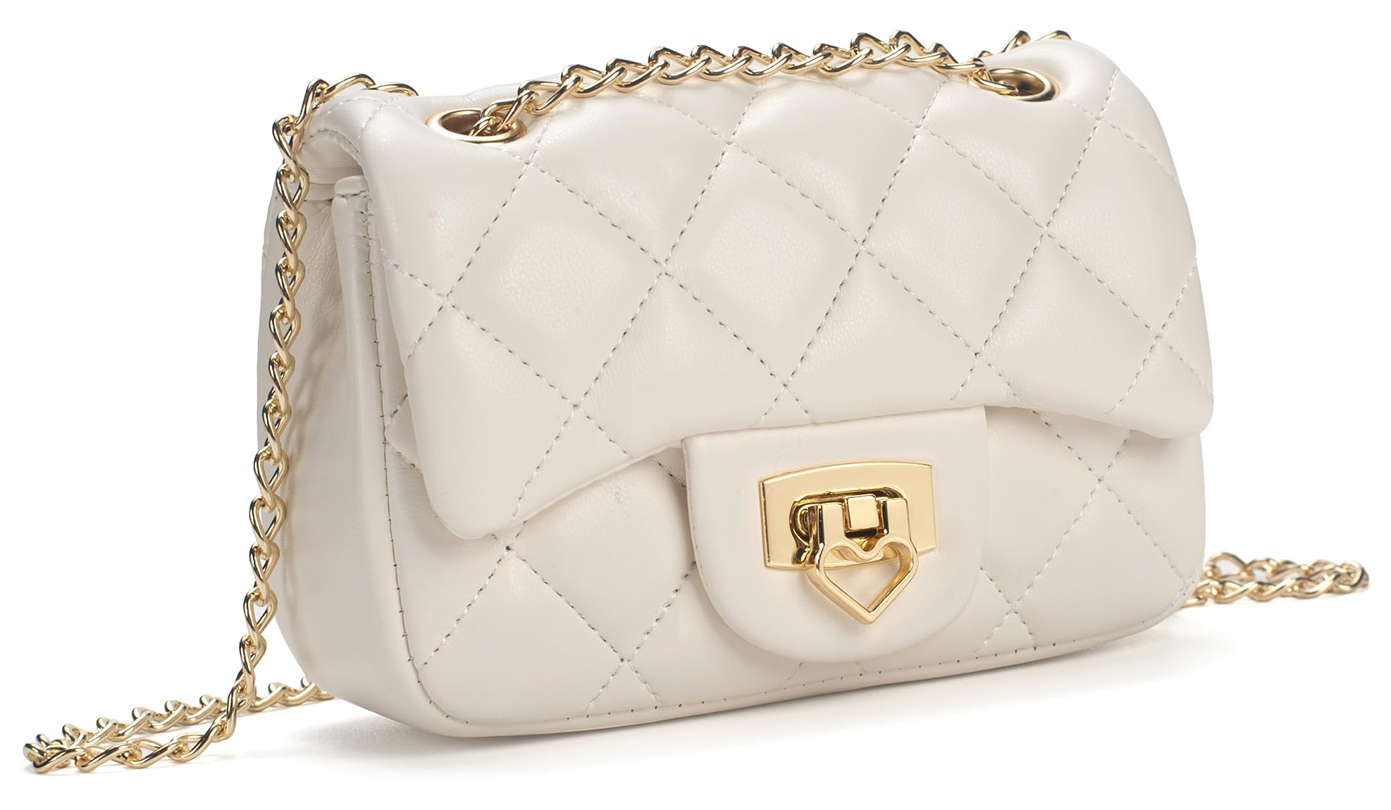**Cute Heart Lock Crossbody Purse for Girls Age 3-14 - Toddler Shoulder Bag with Chain Strap - Perfect for School, Birthday Gifts & Dress-Up Play**