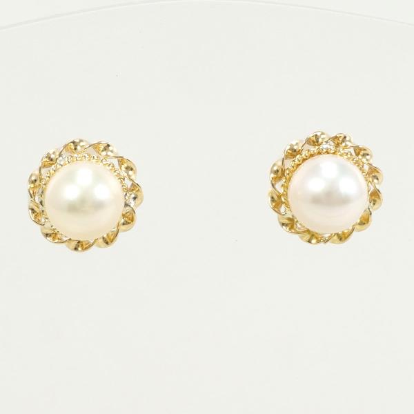 18K Yellow Gold Pearl Earrings for Women - Elegant Freshwater Pearl Stud Earrings - Perfect for Weddings, Parties & Special Occasions