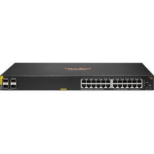 Aruba 6100 24-Port Gigabit Class4 PoE Switch | 4SFP+ | 370W Power Budget | Layer 3 Supported | Modular Design | 32.7W Power Consumption | Rack/Wall Mountable 1U Network Switch | Ideal for Office Networks, Data Centers & Enterprise IT Infrastructure