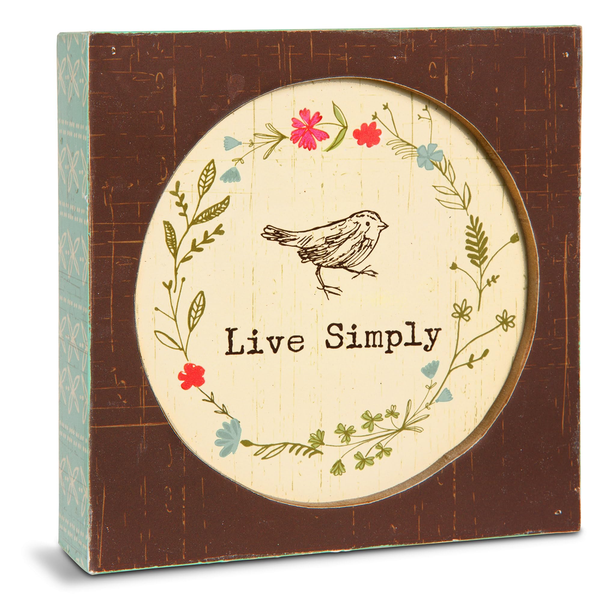 Live Simply 4.5 Inch Wooden Plaque - Inspirational Home & Office Decor for Family & Friends - Perfect for Wall Art, Desk Display, and Gift Giving