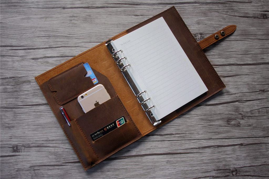 Premium Leather Day Binder Planner Cover - A5 Size, Professional Organizer for Work & School - Perfect for Business Meetings, Academic Planning & Daily Scheduling