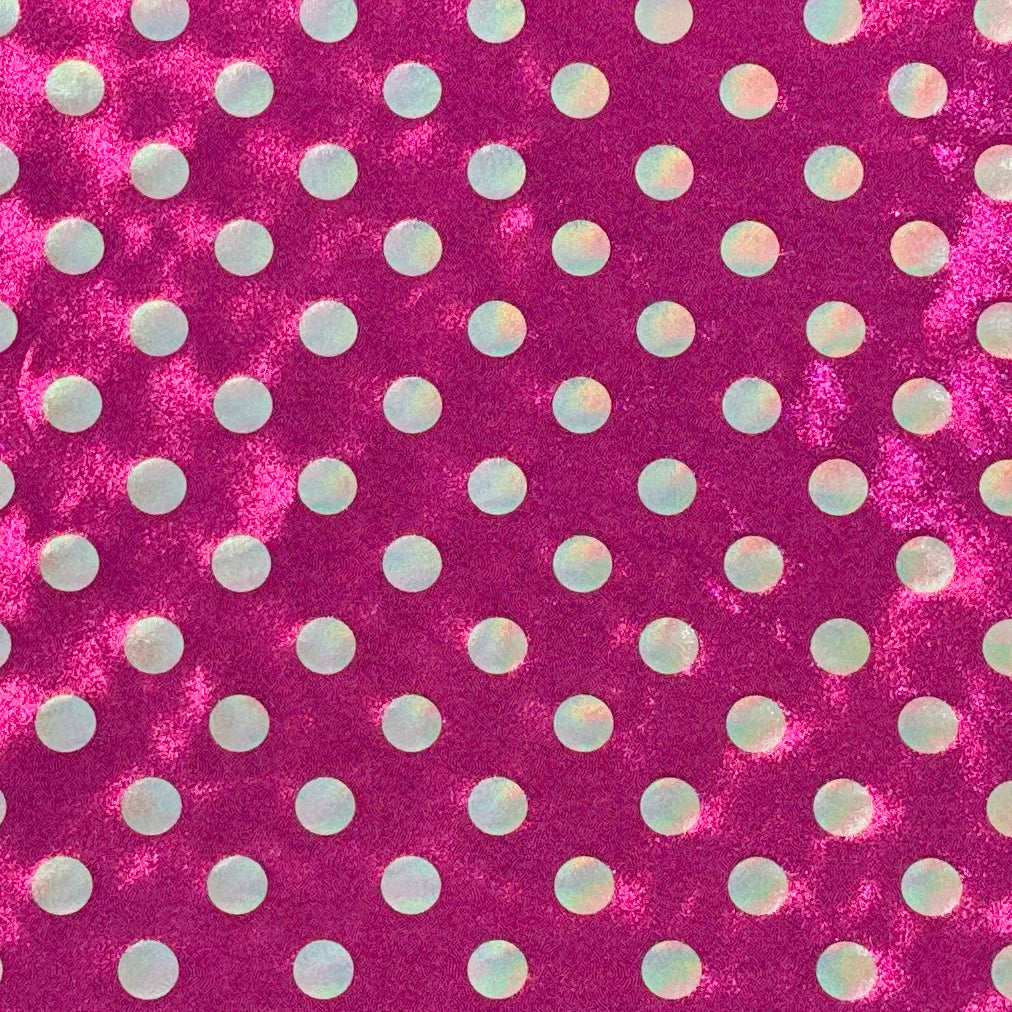 Holographic Fog Foil Spandex Fabric - Hot Pink for Dance Costumes, Leggings & Activewear