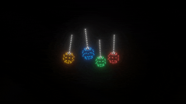 200 Drones Christmas Light Show - Stunning Aerial Animation for Holiday Displays & Events
