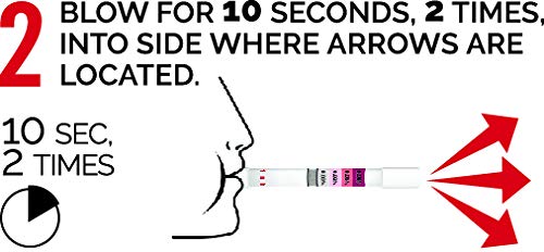 Think Twice Single-Use Breathalyzer - 10 Pack Disposable Alcohol Tester (0.00%-0.08% BAC) - Portable Personal Breath Alcohol Test for Workplace, Party & Road Safety