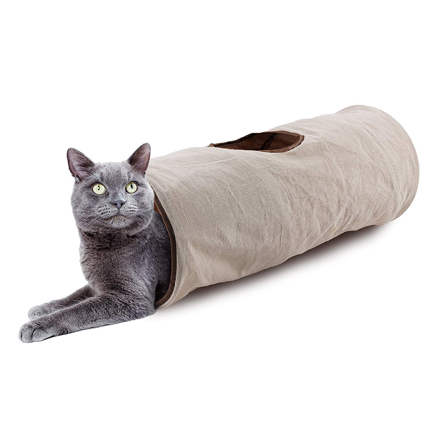 ALL FOR PAWS Collapsible Cat Tunnel & Cube - Interactive Kitten Toys for Indoor Play, Hide & Seek, Exercise - Soft & Durable Cat Toys for Comfort (Classic Comfort) - Perfect for Playtime, Training & Stress Relief