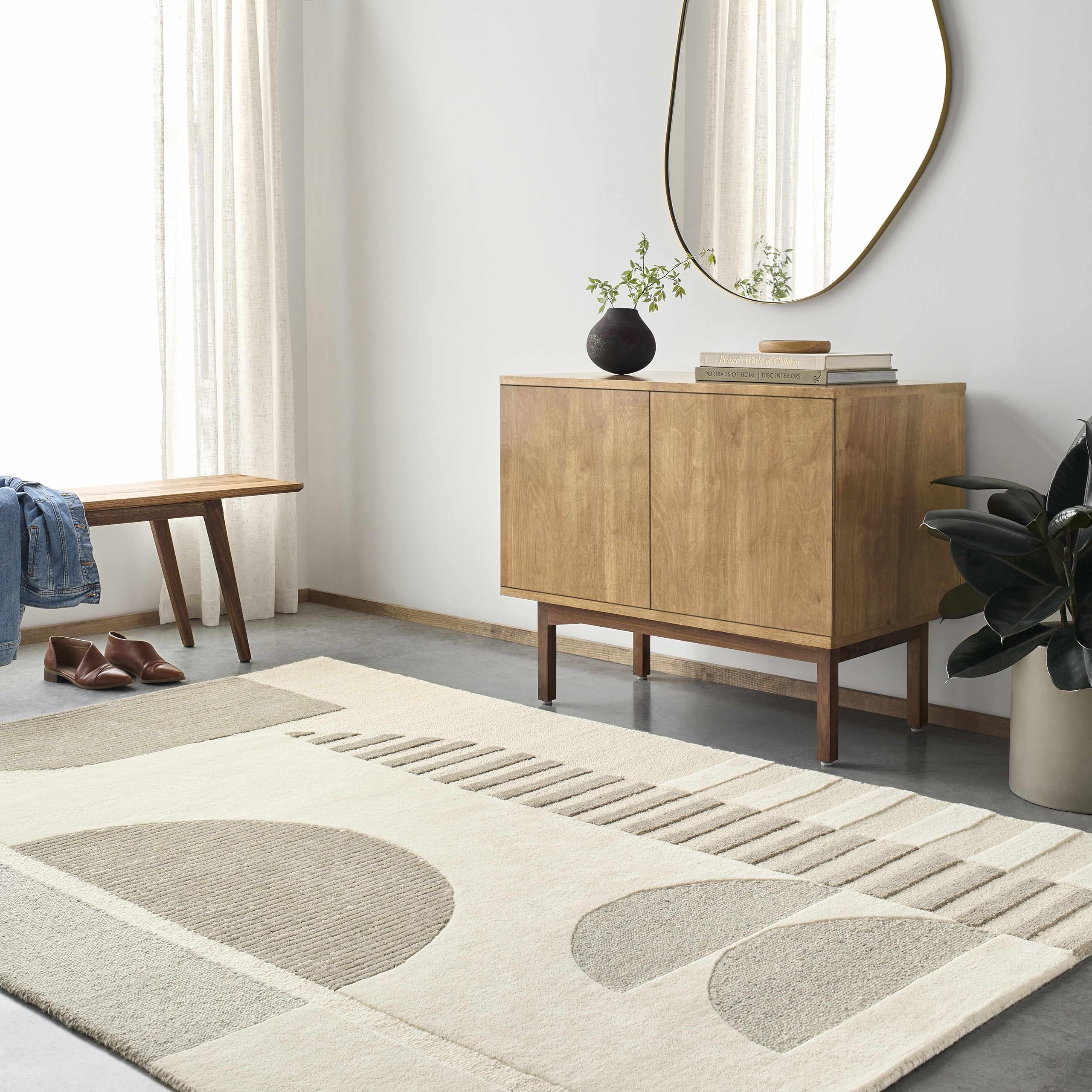 Premium Hauteloom Athan Wool Area Rug 2' x 3' - Soft & Durable for Living Room, Bedroom, Nursery - Perfect for Cozy Home Decor & High-Traffic Areas