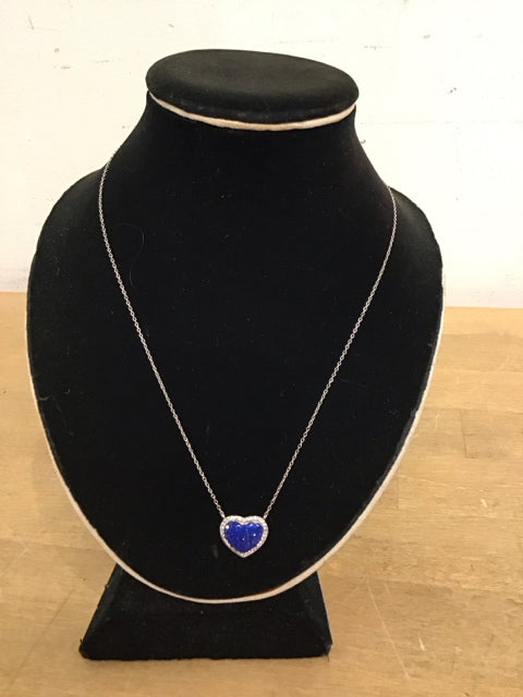 Cartier Inspired Sapphire Heart Pendant Necklace - 18K Gold Plated Jewelry for Women, Elegant Gift for Valentine's Day, Anniversary & Special Occasions