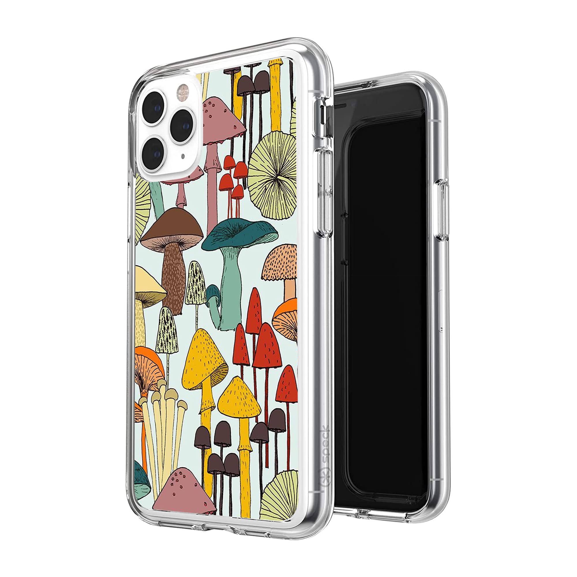Vintage Psychedelic Hippie Mushroom Foraging Fungi Art iPhone 11 Case - Shockproof Protective Clear TPU Phone Cover for Women & Girls | Perfect for Outdoor Adventures, Music Festivals & Boho Style Lovers