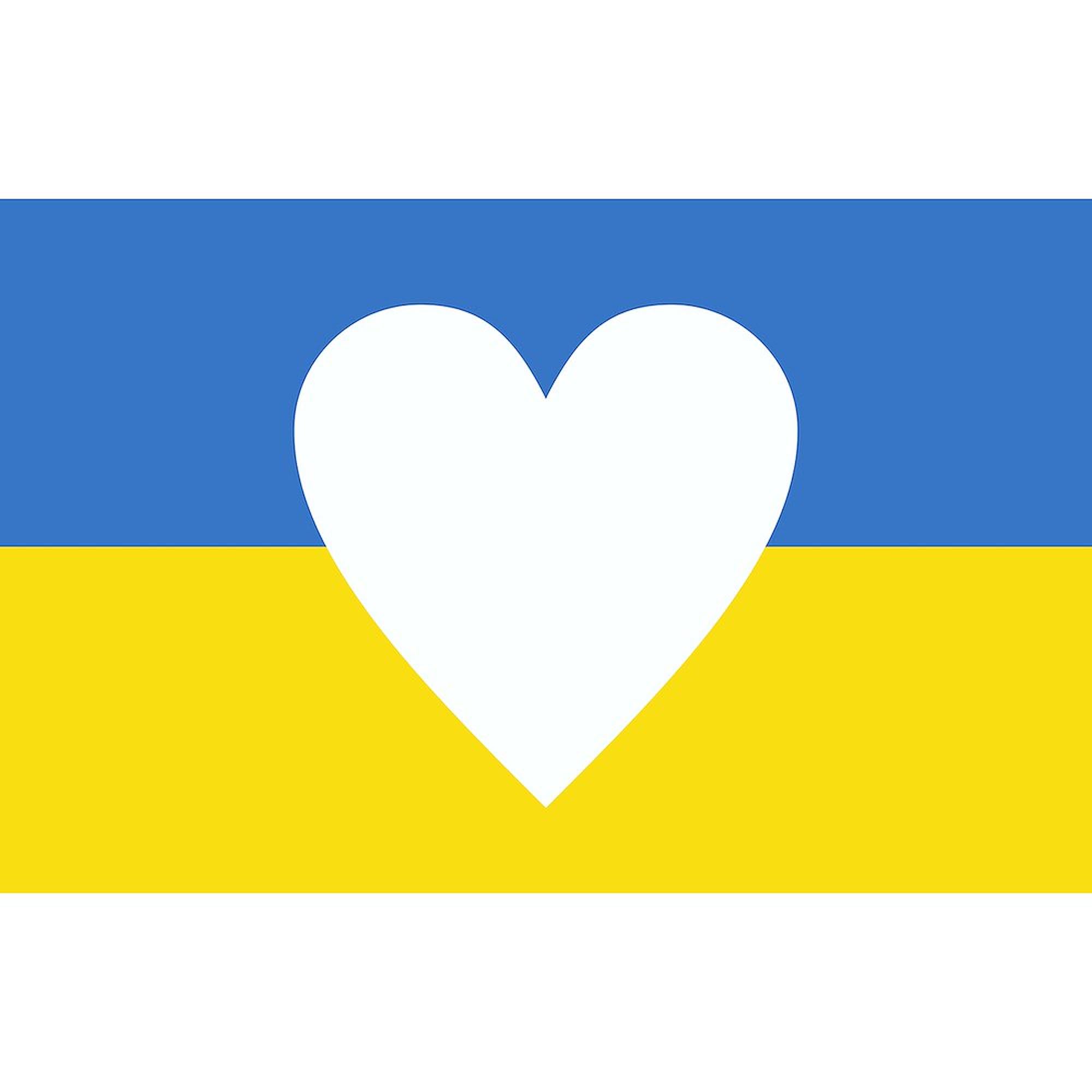 Ukraine Heart Sticker - Oval Car Bumper Decal for Cars & Laptops