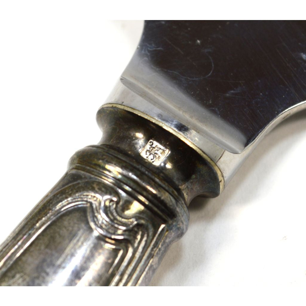 Vintage ERCUIS Silver Plated French Cake Serving Knife with Wave Pattern - Elegant Dessert Cutlery for Weddings, Parties & Tea Time