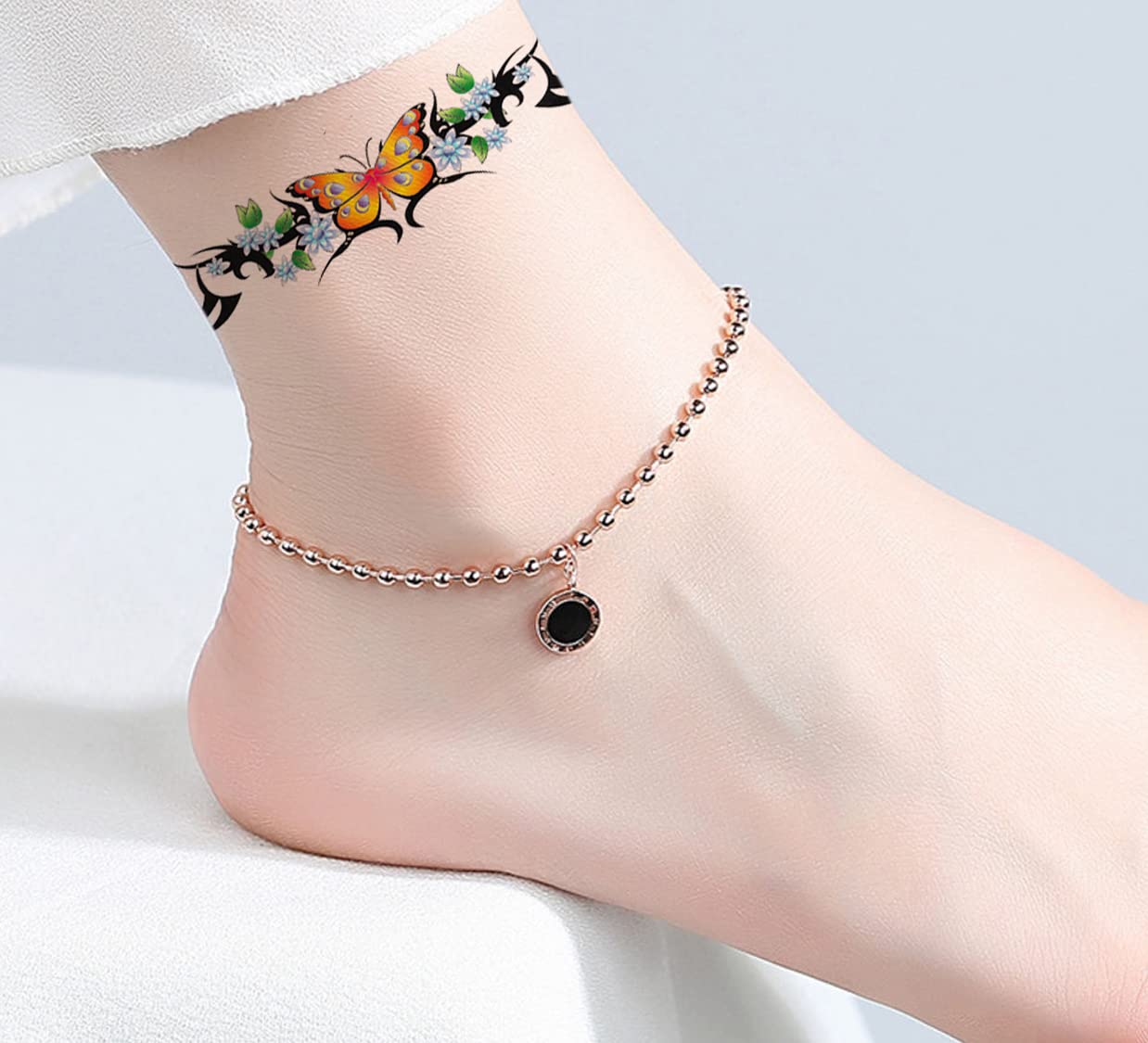 Waterproof Temporary Tattoo Stickers for Men & Women - 3D Realistic Flowers, Butterflies, Stars, Angels, Wolves & Armband Designs (19x09cm) | Perfect for Parties, Halloween, Cosplay & Body Art
