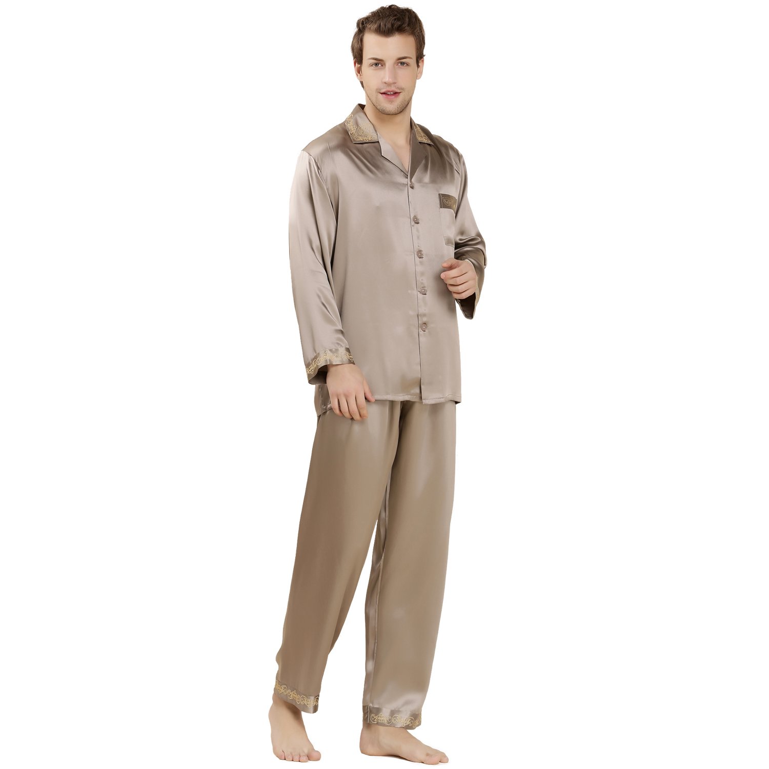 Premium 100% Silk Pajama Set for Men - Luxury Sleepwear & Gift - Perfect for Relaxation, Lounging & Special Occasions