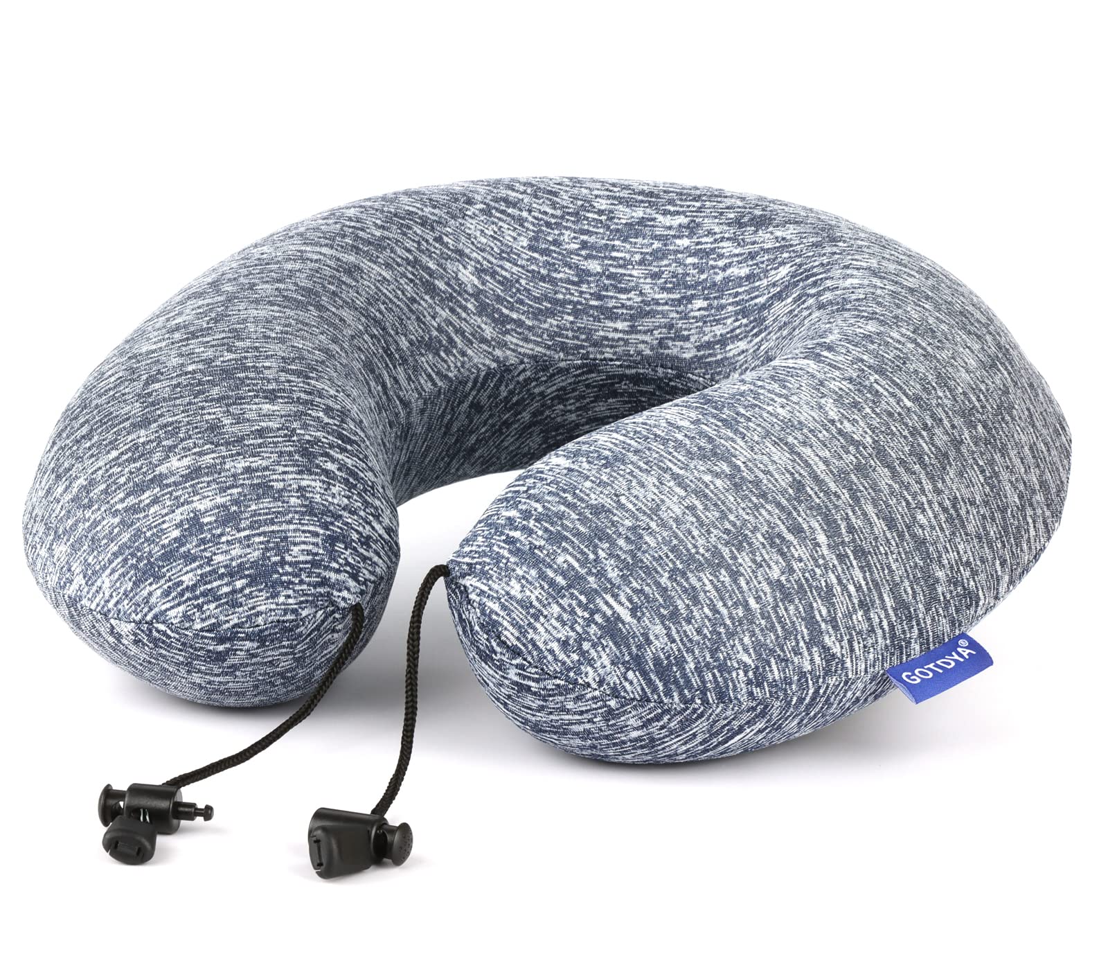 Memory Foam Travel Neck Pillow for Airplane, Car & Office - Soft & Supportive for Sleeping & Rest - Blue Grey - Perfect for Long Flights, Road Trips & Work Breaks