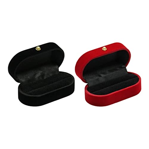 Elegant Portable Double Ring Jewelry Box - Wedding Engagement Ring Case & Jewelry Organizer for Women - Perfect for Travel, Gift Giving & Bridal Showers (Color: 4)