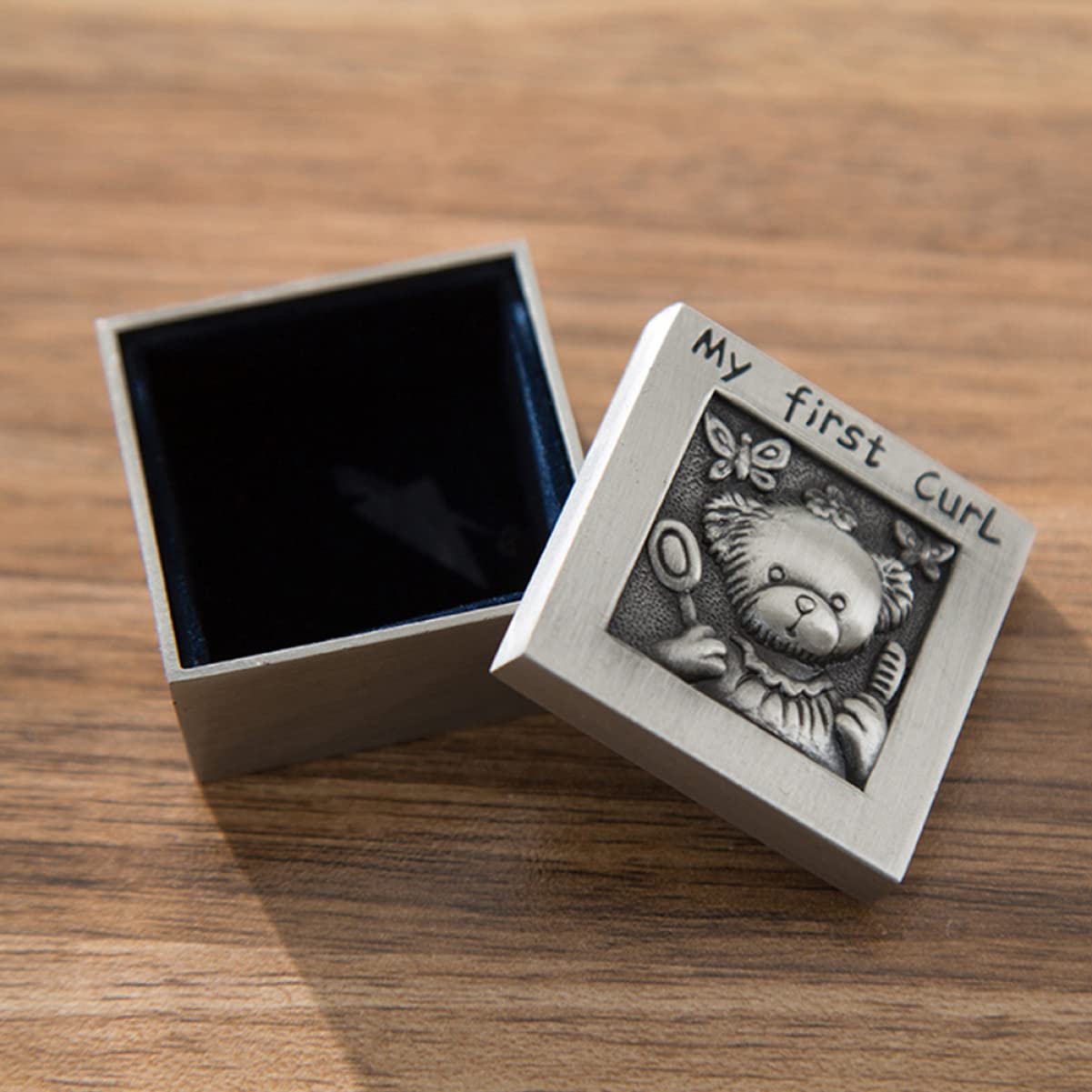 Baby Keepsake Box for First Tooth & Curl - Decorative Memory Storage Box with Engraved Design - Perfect for Baby's First Milestones, Christening Gifts & Nursery Decor