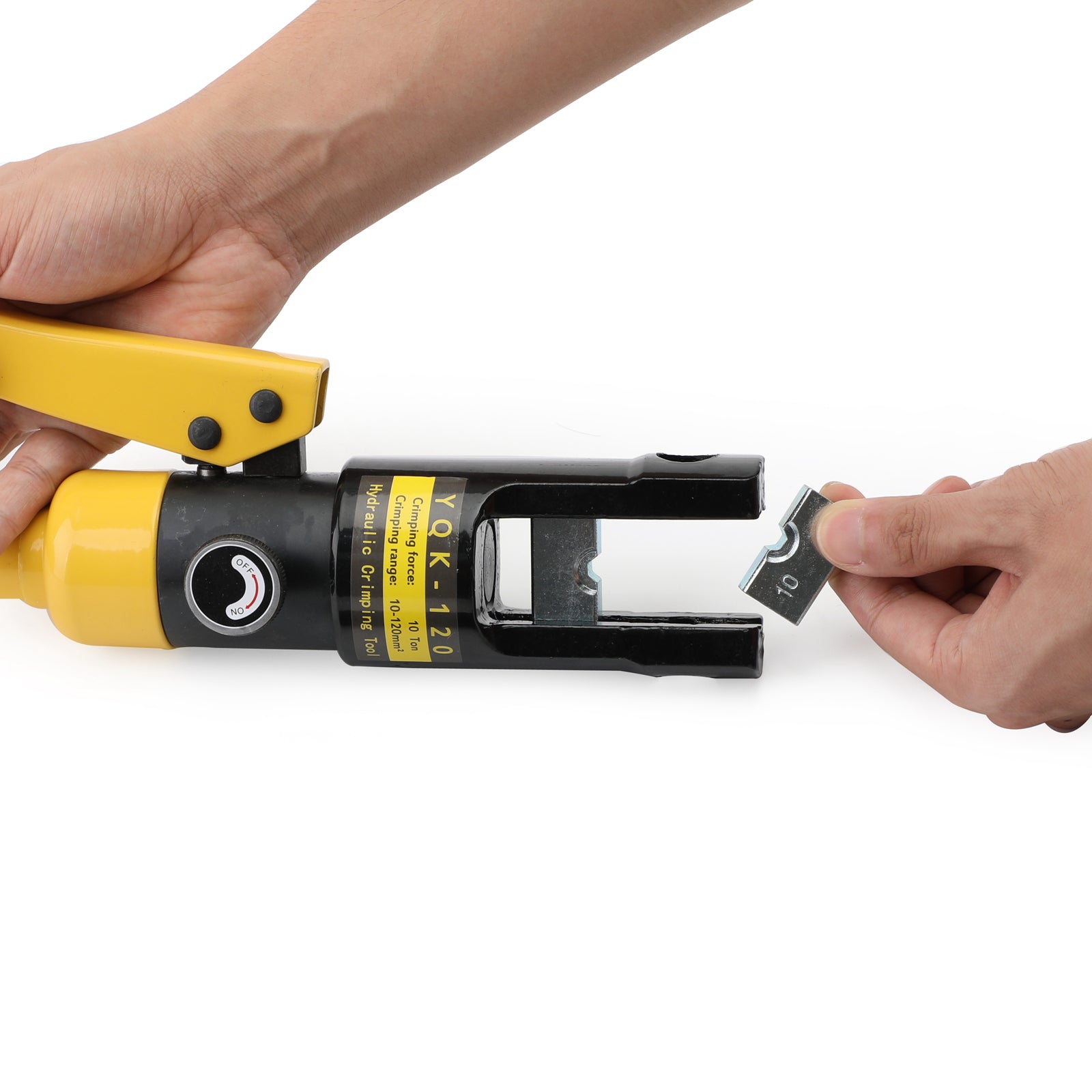 10 Ton Heavy Duty Hydraulic Wire Crimper with 8 Dies - Professional Battery Cable Lug Terminal Crimping Tool for Automotive, Marine & Solar Panel Installations