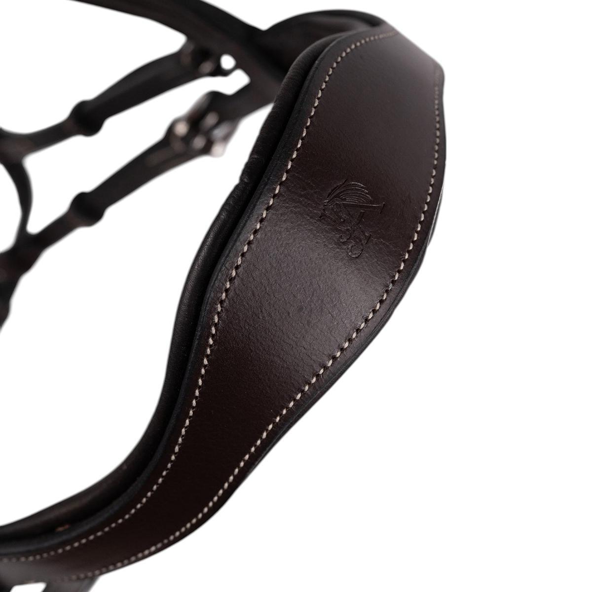 Jake Adams Padded Jumper Bridle with Raised Fancy Stitched Rubber Reins - Removable Flash Noseband - Comfortable Equestrian Horse Riding Gear for Show Jumping & Dressage