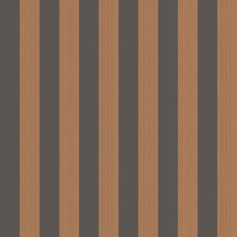 Cole and Son Regatta Stripe Wallpaper - Tan & Black Geometric Pattern (110/3017) for Living Room, Bedroom & Office Decor