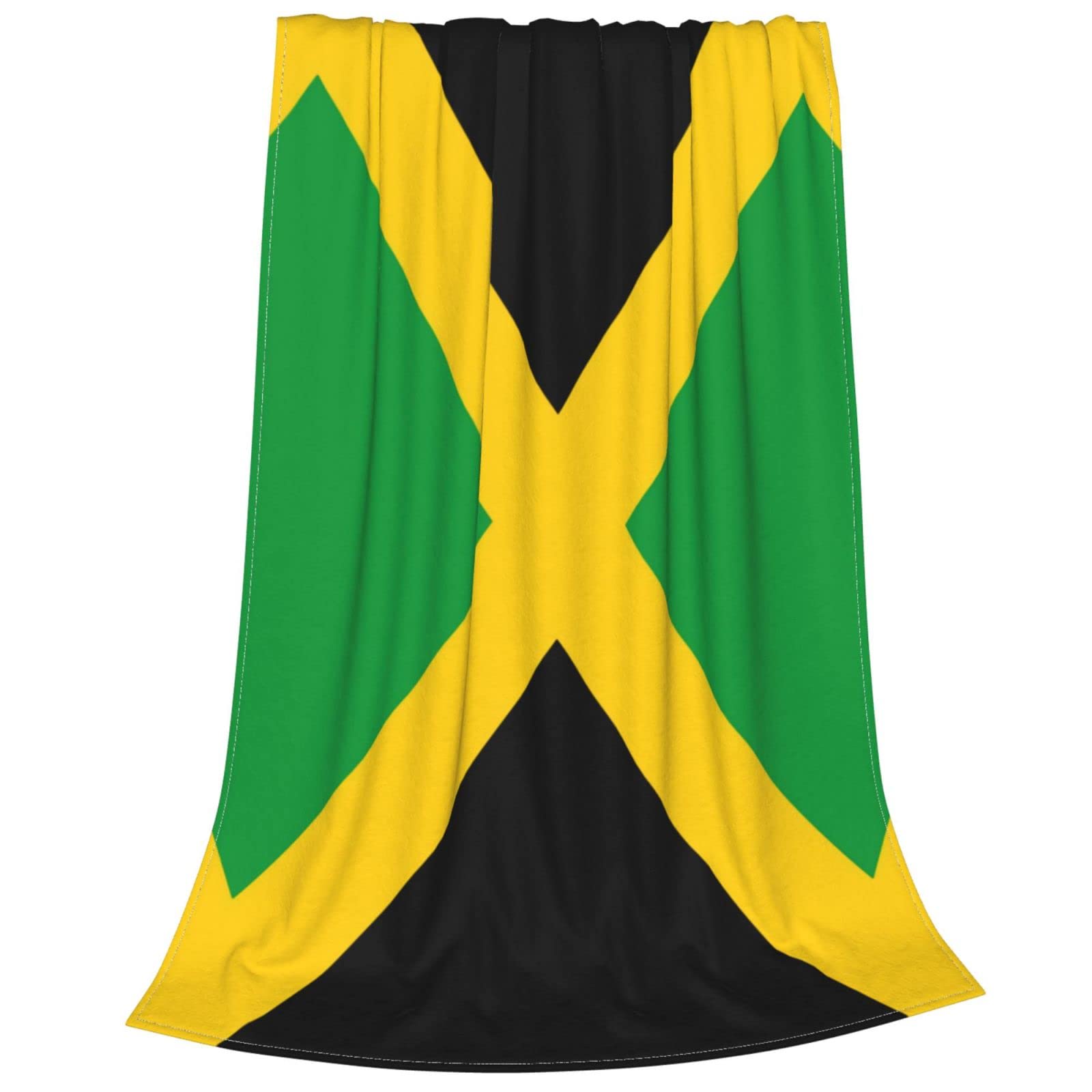 Retro Jamaican Flag Fleece Throw Blanket - 50