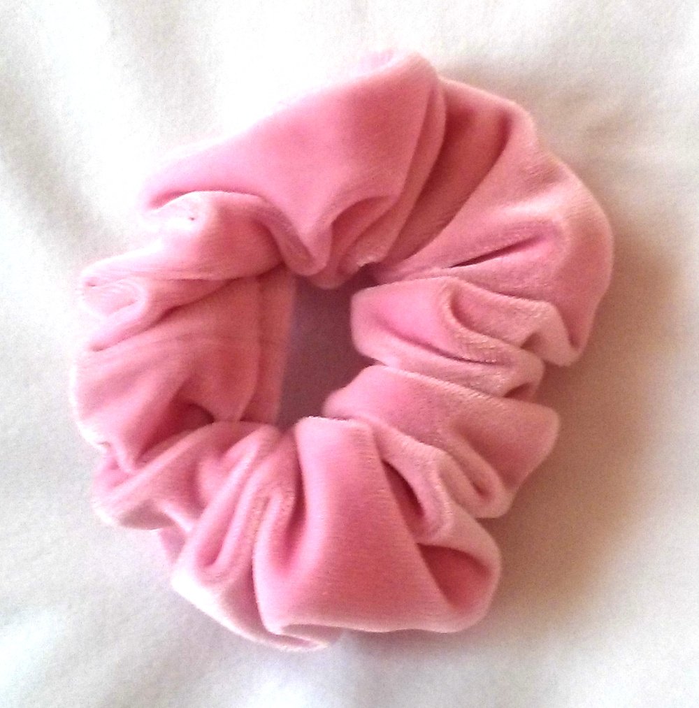 Pink Velvet Hair Scrunchies for Women - Soft Small Hair Ties for Ponytails, Buns & Everyday Use - 6 Pack