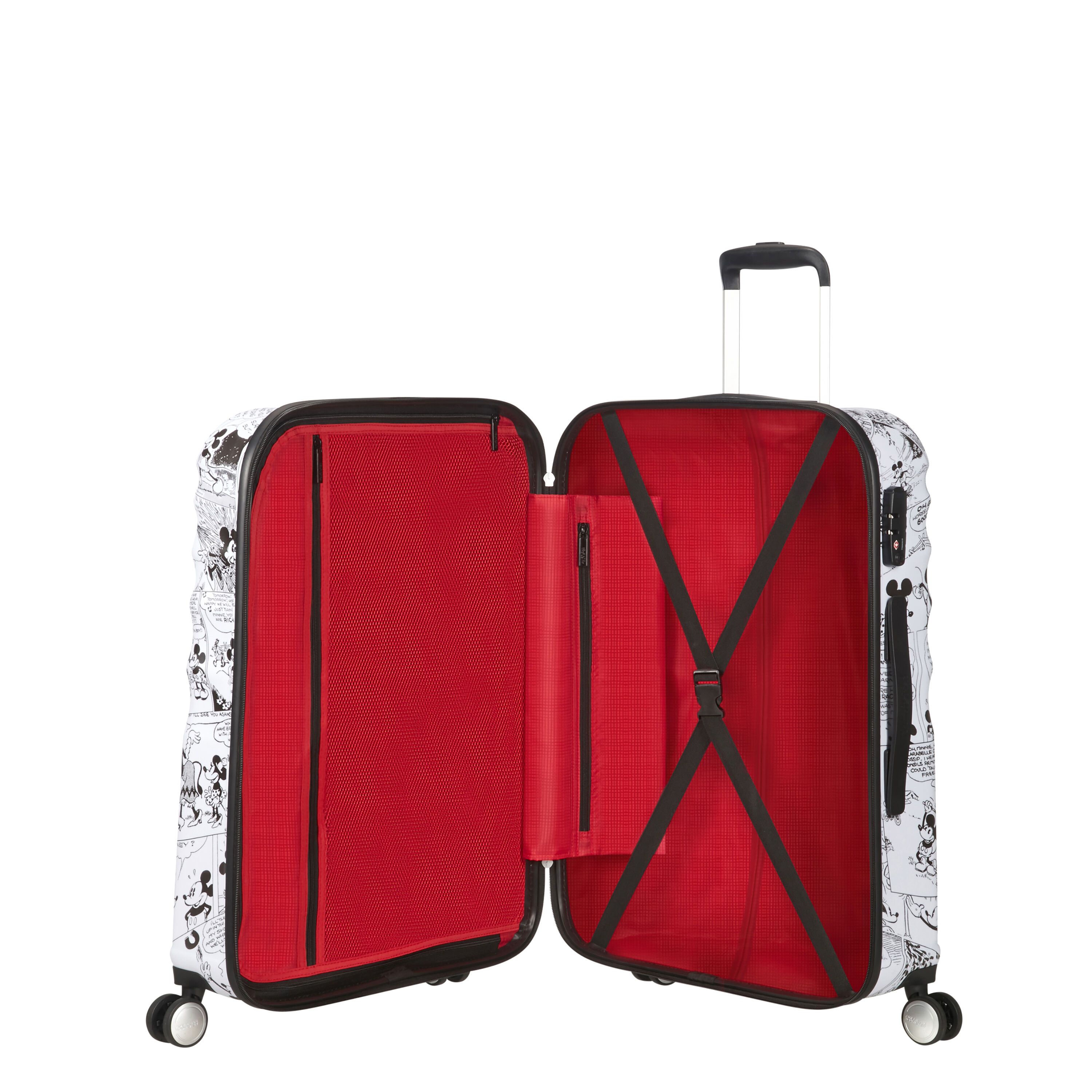 American Tourister Disney Wavebreaker Spinner Medium Luggage - Minnie Mouse Comics White | Lightweight Suitcase for Travel, Vacation & Business Trips
