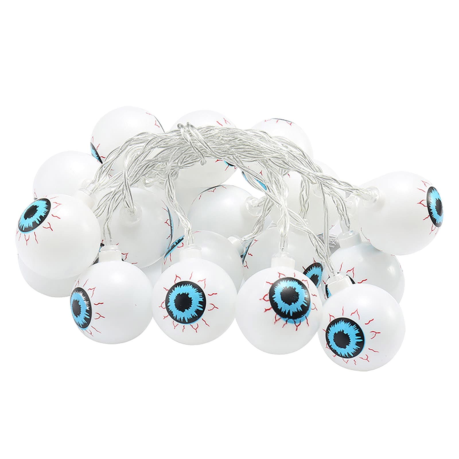 Halloween String Lights Outdoor Decorations - 20 LED Eyeball Lights for Party, Yard & Porch (Multicolor, Waterproof) - Perfect for Halloween Party Decor, Haunted House & Spooky Night Events