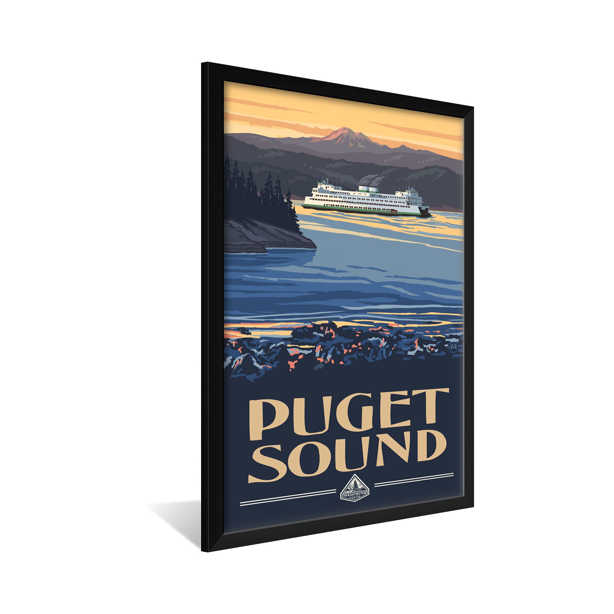 Professionally Framed Puget Sound Ferry Washington Art Print - 26