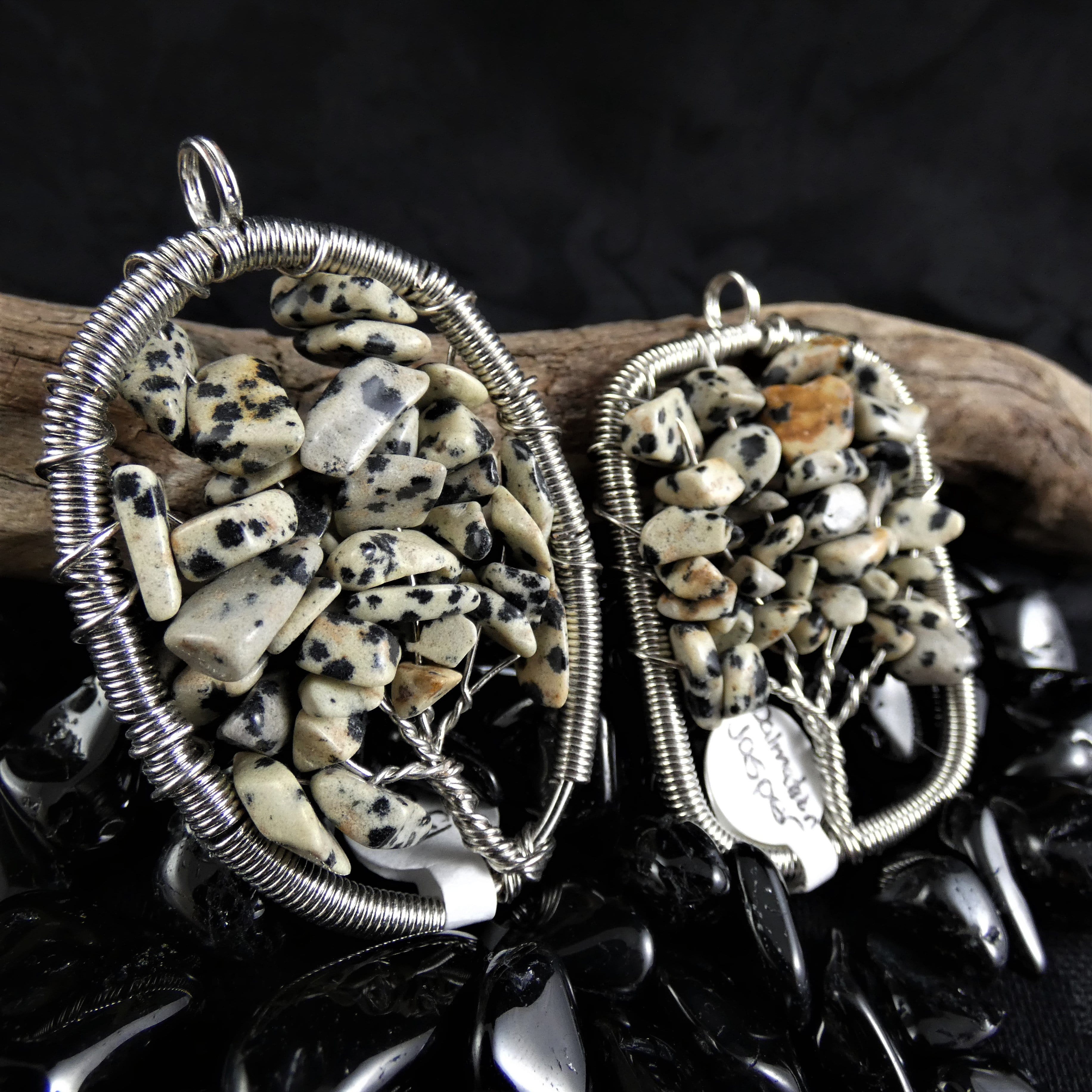 Natural Dalmation Jasper Tree of Life Pendant Necklace - Healing Crystal Jewelry for Women, Spiritual Gift for Meditation & Energy Protection